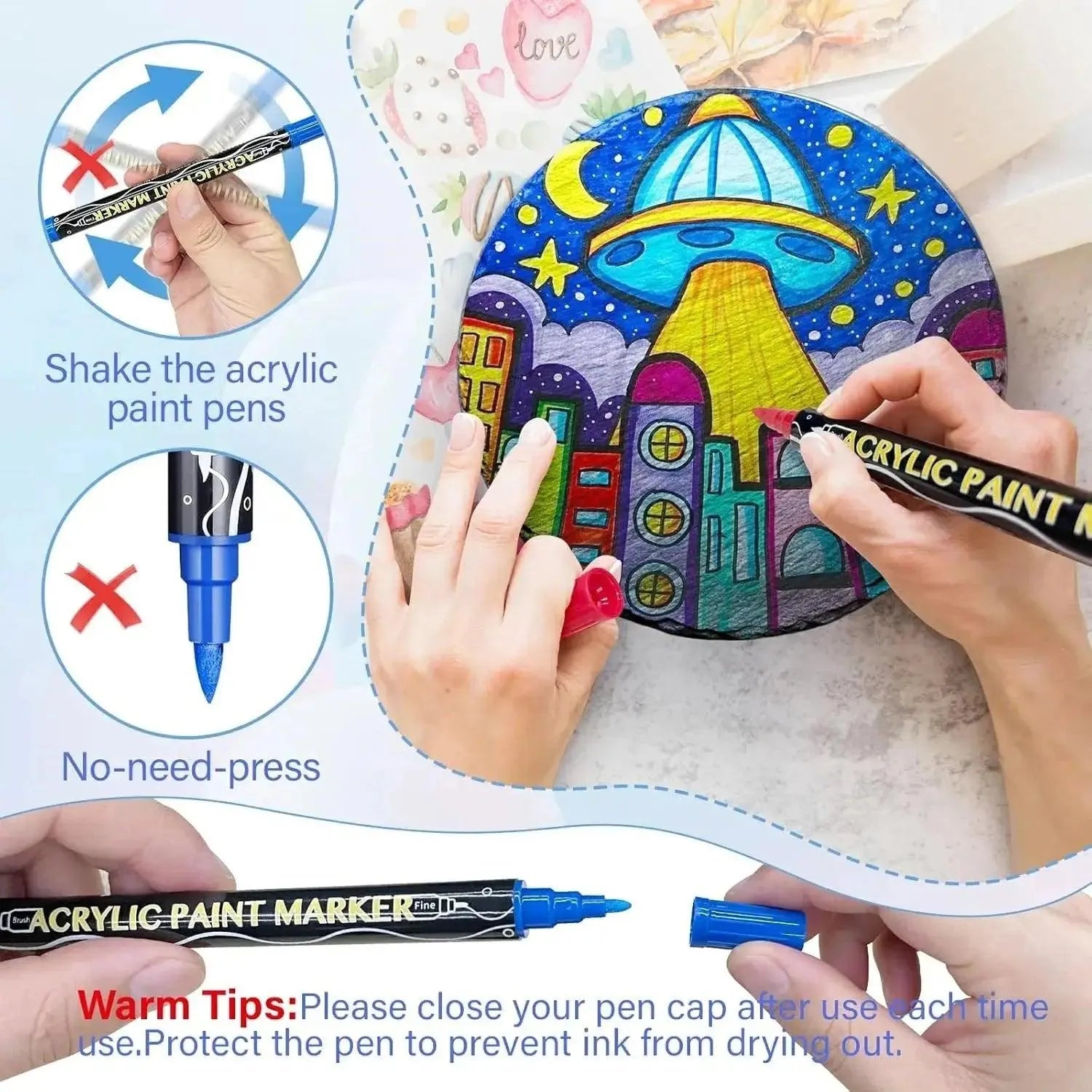 Resin Acrylic Paint Markers - 36 Colors - DIY Craft Warehouse