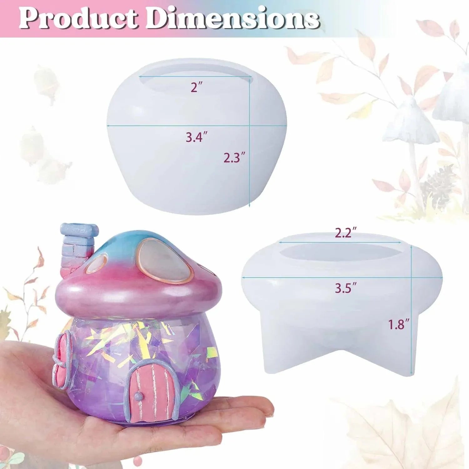 Resin Silicone Mold - Mushroom Jar - DIY Craft Warehouse