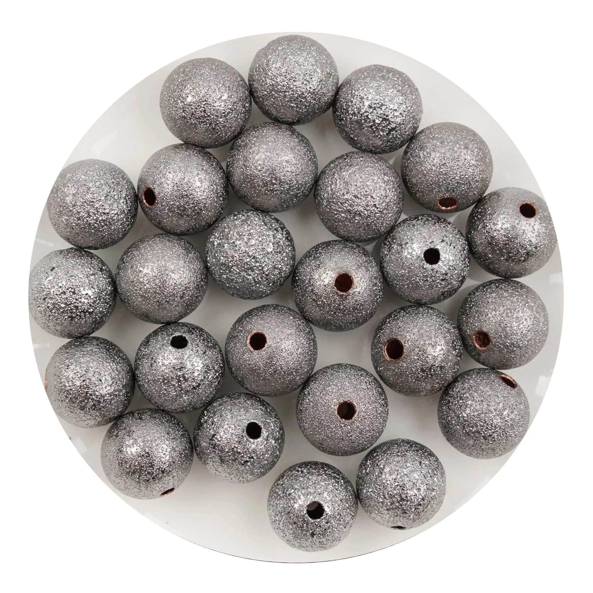 Round String Bead Brushed Metal - Charcoal - DIY Craft Warehouse DIY Craft Warehouse