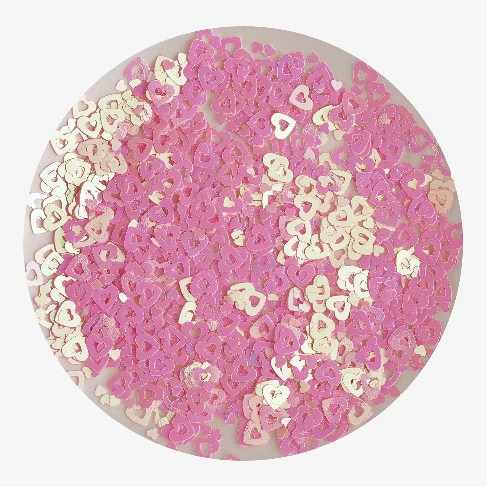 Shaped Glitter Valentine - Heart Fancy Lt Pink & White - DIY Craft Warehouse