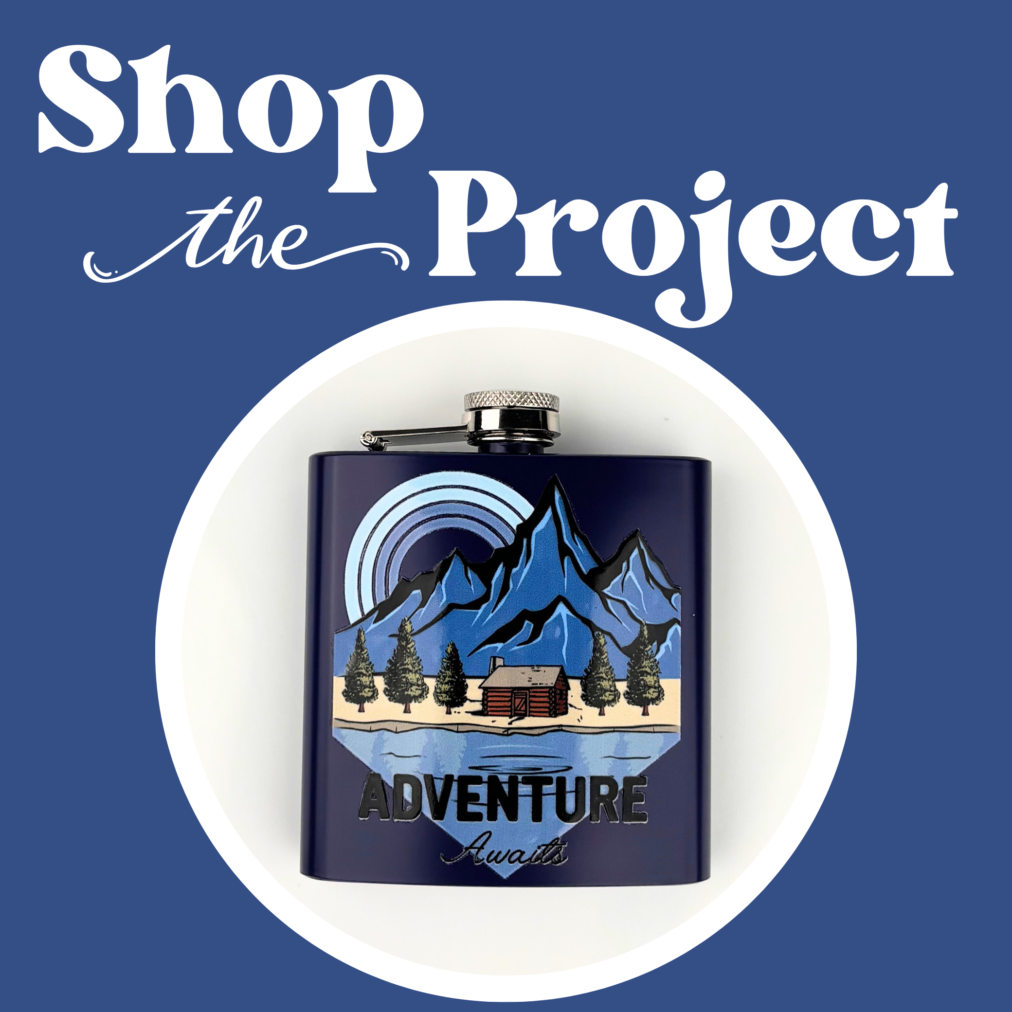 Image of Adventure Awaits Navy Hip Flask Kit (Makes 2) sold at Master Maker Crafts. Wholesale prices and fast shipping.
