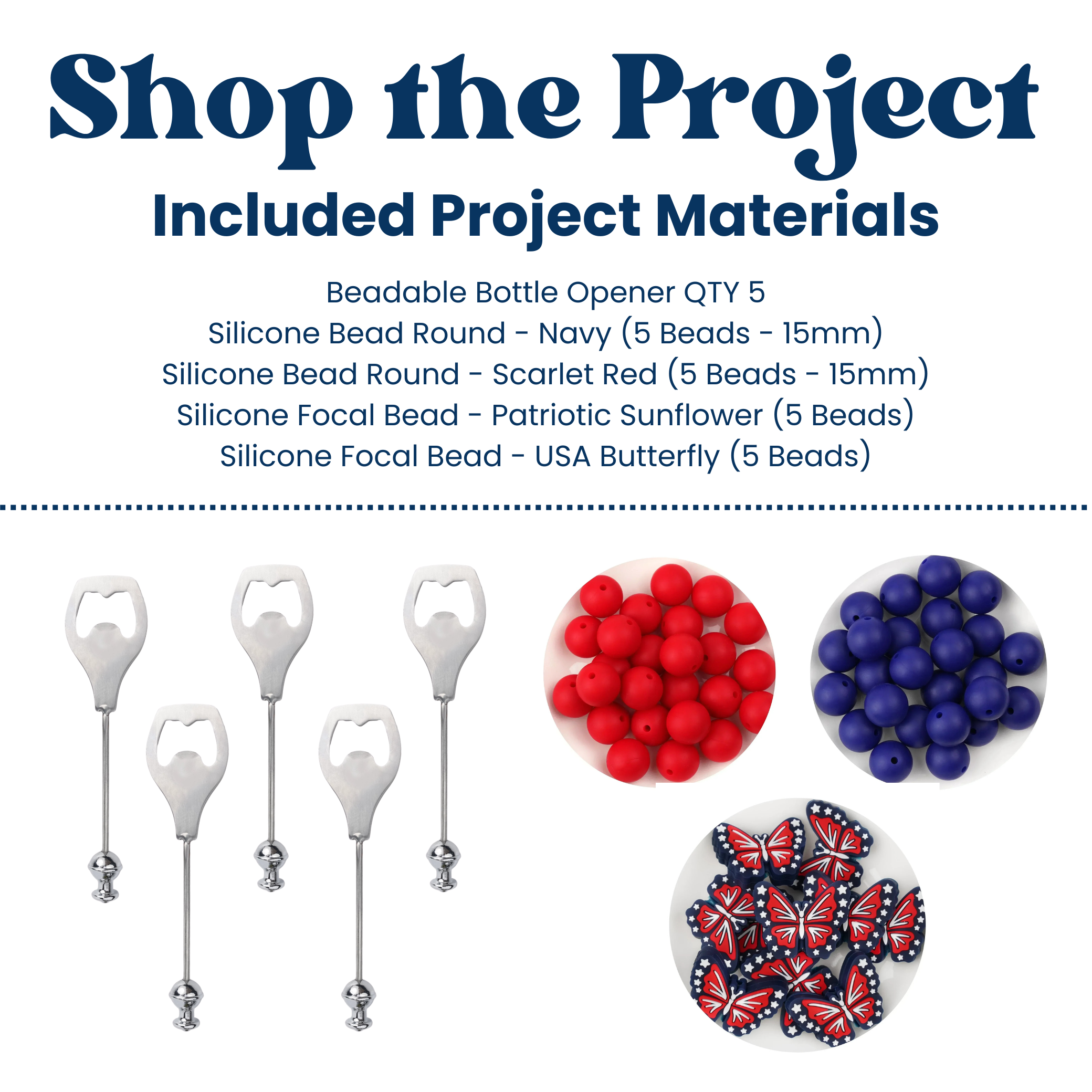 Americana Butterfly Beadable Bottle Opener Kit (Makes 5)