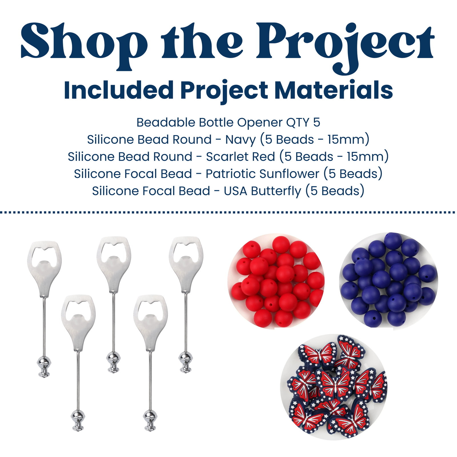 Americana Butterfly Beadable Bottle Opener Kit (Makes 5)