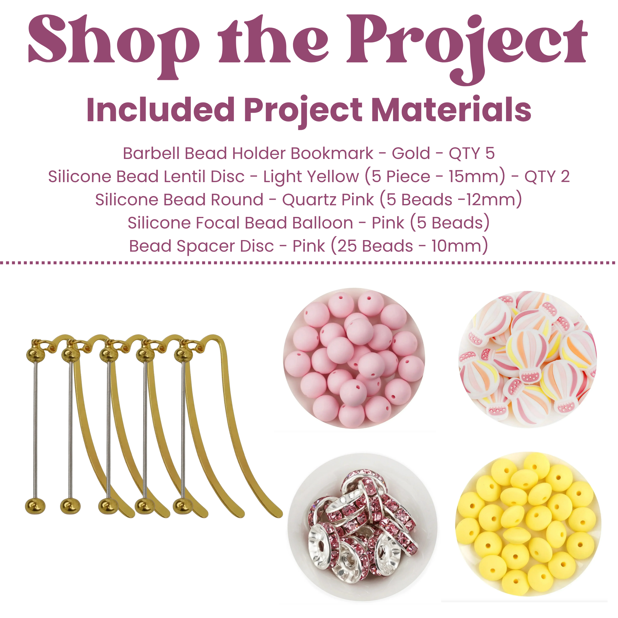 Image of Pink Pastel Balloon Beadable Bookmark Kit (Makes 5) sold at Master Maker Crafts. Wholesale prices and fast shipping.