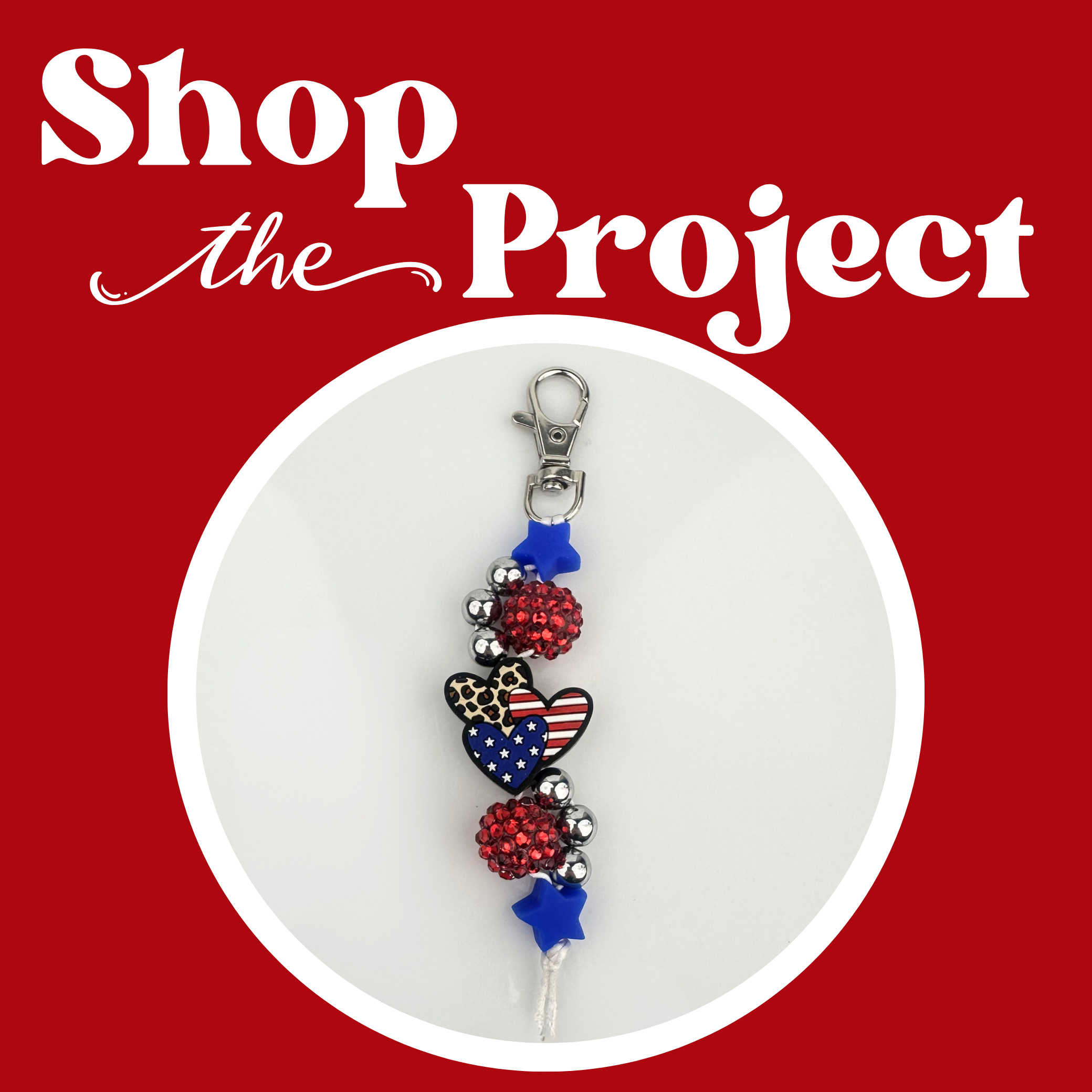 Image of Red & Blue Beaded Bag Charm Kit (Makes 10) sold at Master Maker Crafts. Wholesale prices and fast shipping.