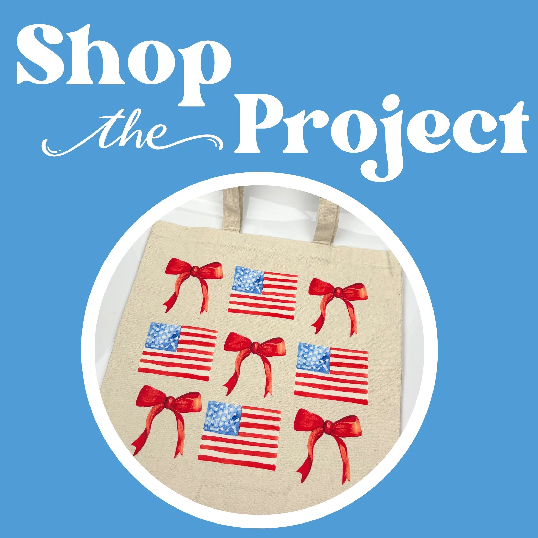 Image of American Flag & Bow Tote Bag Kit (Makes 1) sold at Master Maker Crafts. Wholesale prices and fast shipping.