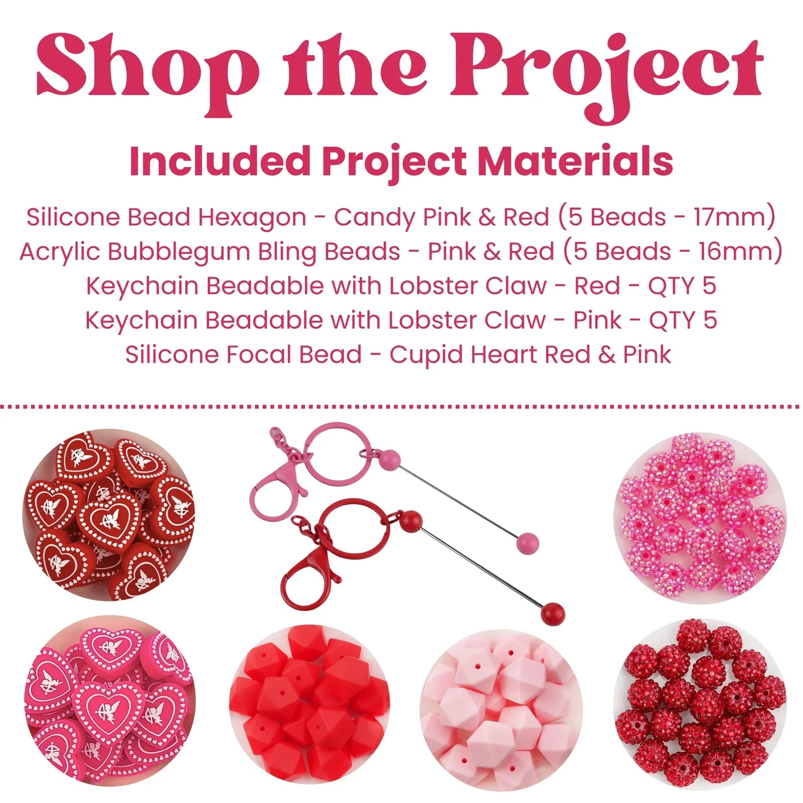 Image of Project - Cupids Heart Beadable Keychains (Makes 5) sold at Master Maker Crafts. Wholesale prices and fast shipping.