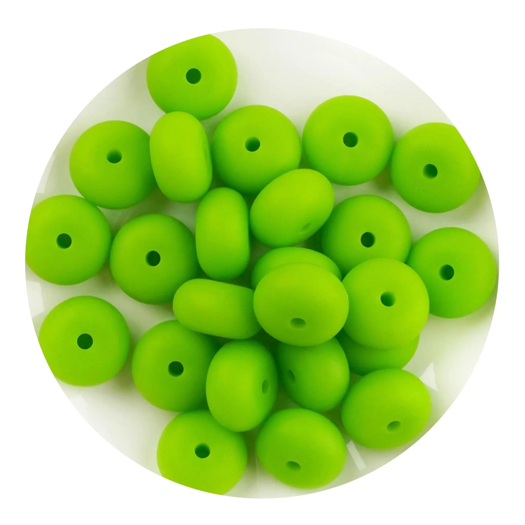 Silicone Bead Abacus Disc - Chartreuse (5 Beads) - DIY Craft Warehouse DIY Craft Warehouse