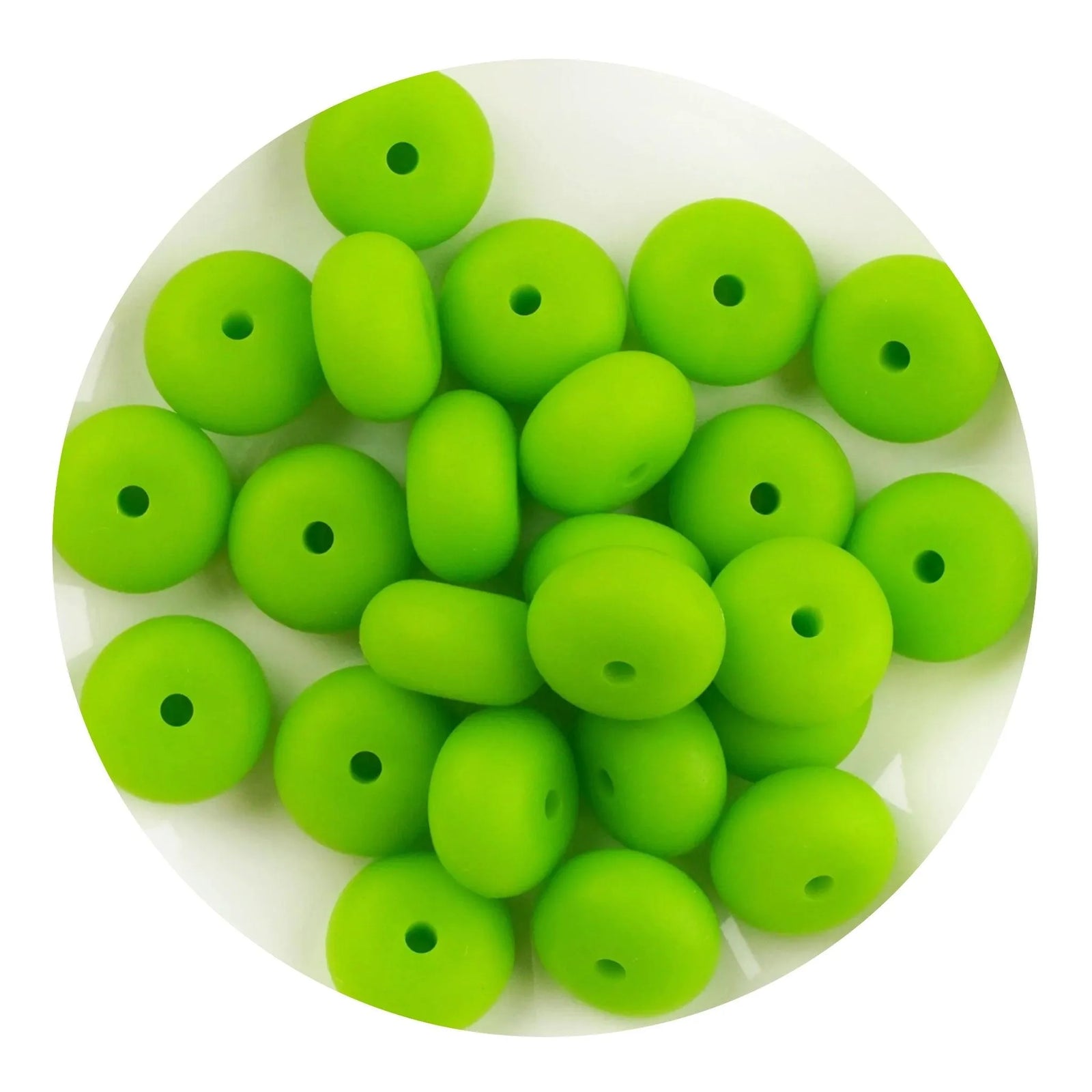 Silicone Bead Abacus Disc - Chartreuse (5 Beads) - DIY Craft Warehouse