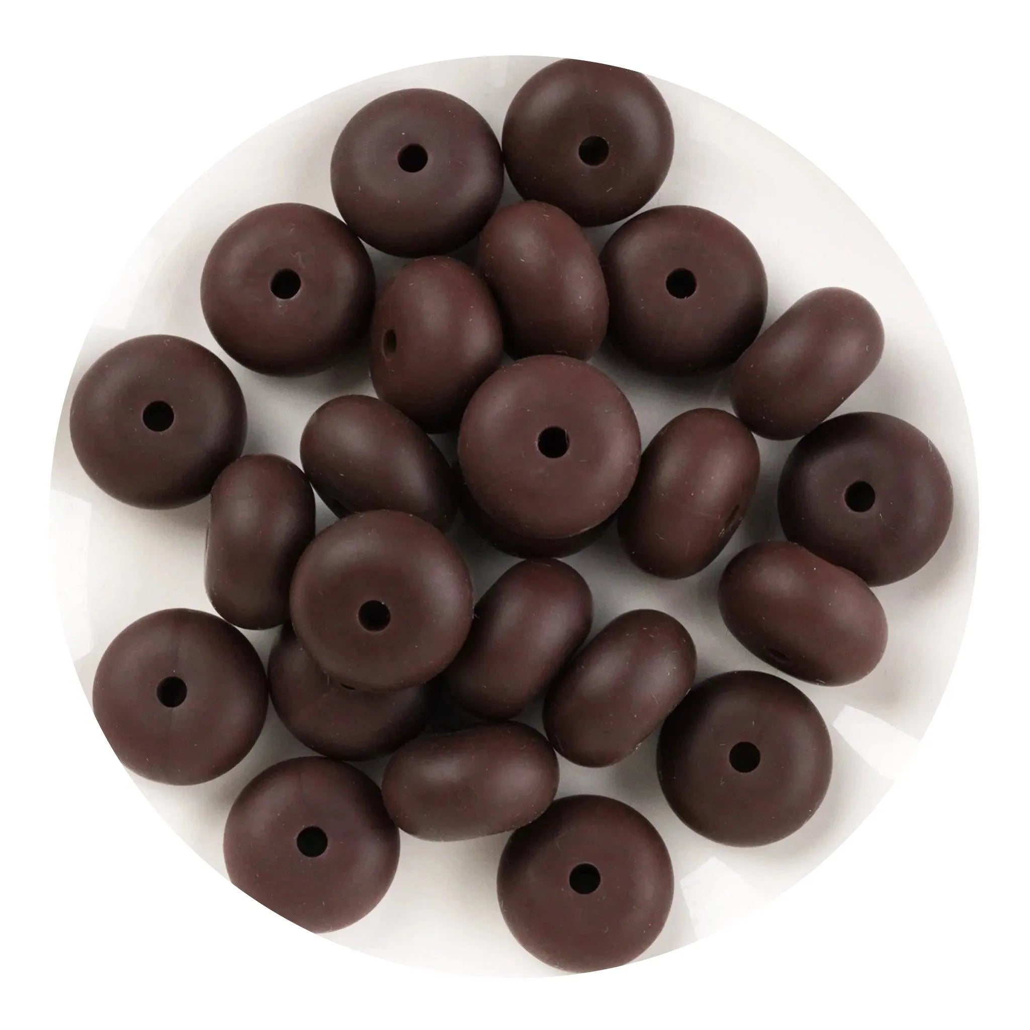 Silicone Bead Abacus Disc - Chocolate (5 Beads) - DIY Craft Warehouse DIY Craft Warehouse