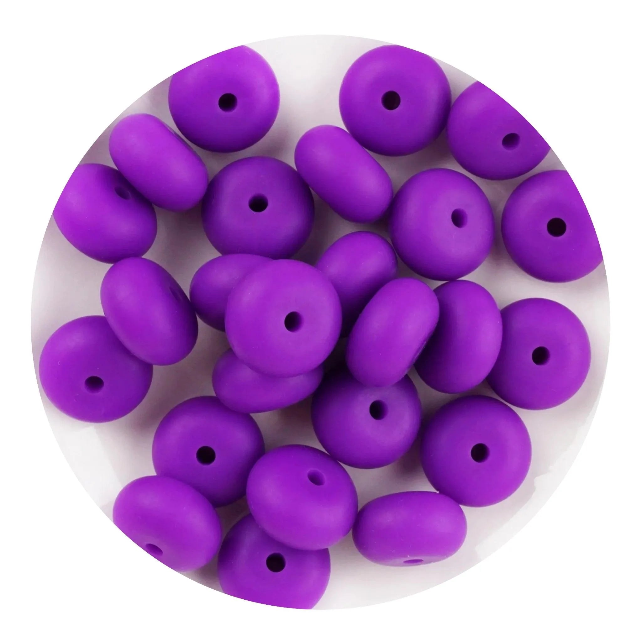 Silicone Bead Abacus Disc - Dark Purple (5 Beads) - DIY Craft Warehouse DIY Craft Warehouse