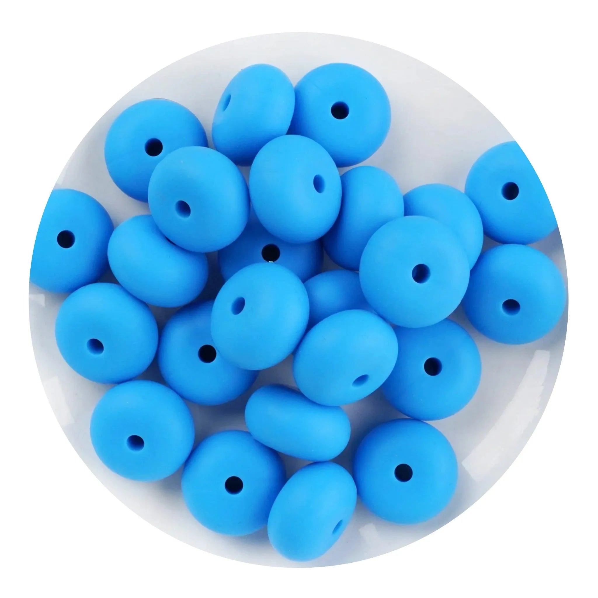 Silicone Bead Abacus Disc - Deep Sky Blue (5 Beads) - DIY Craft Warehouse DIY Craft Warehouse