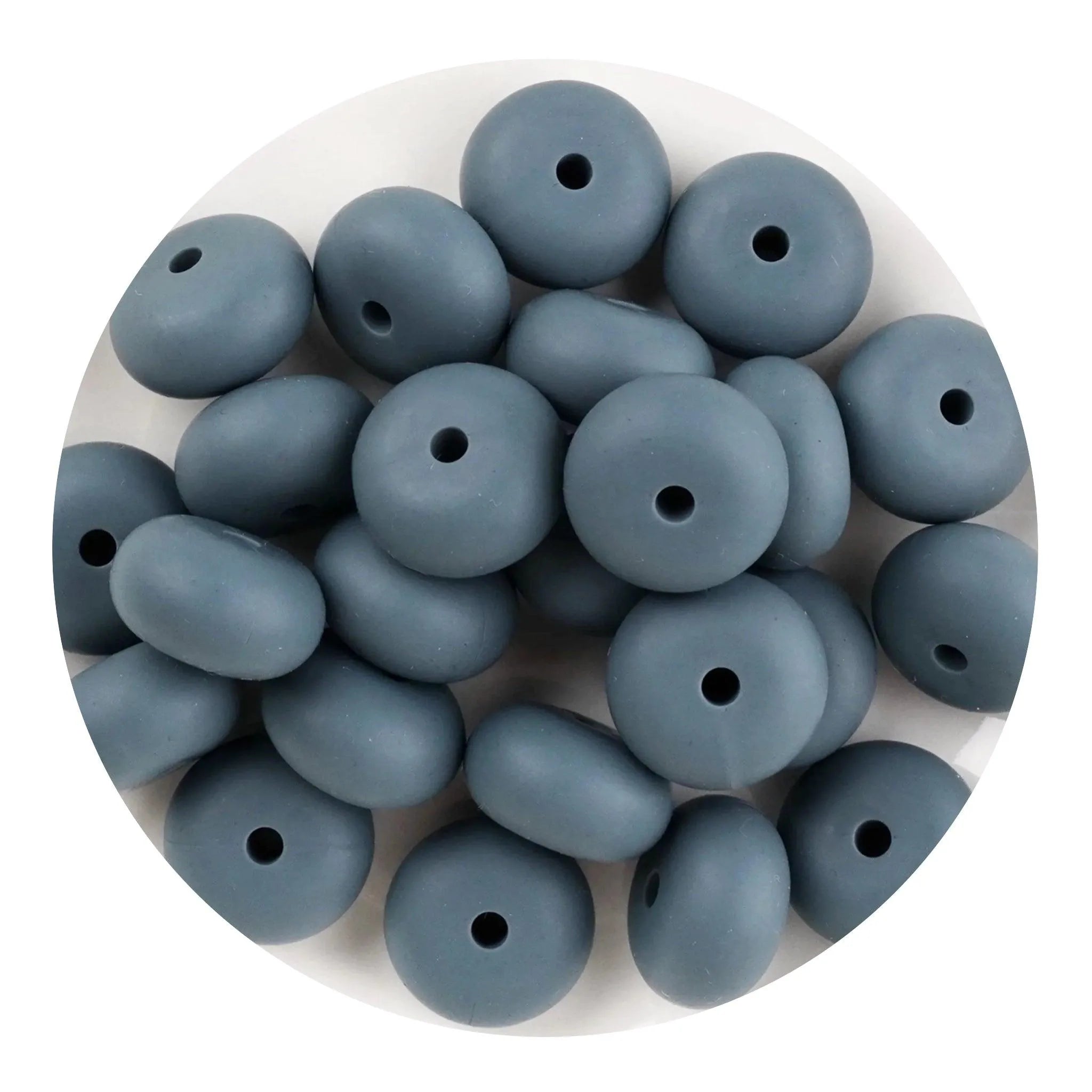 Silicone Bead Abacus Disc - Dim Gray (5 Beads) - DIY Craft Warehouse DIY Craft Warehouse