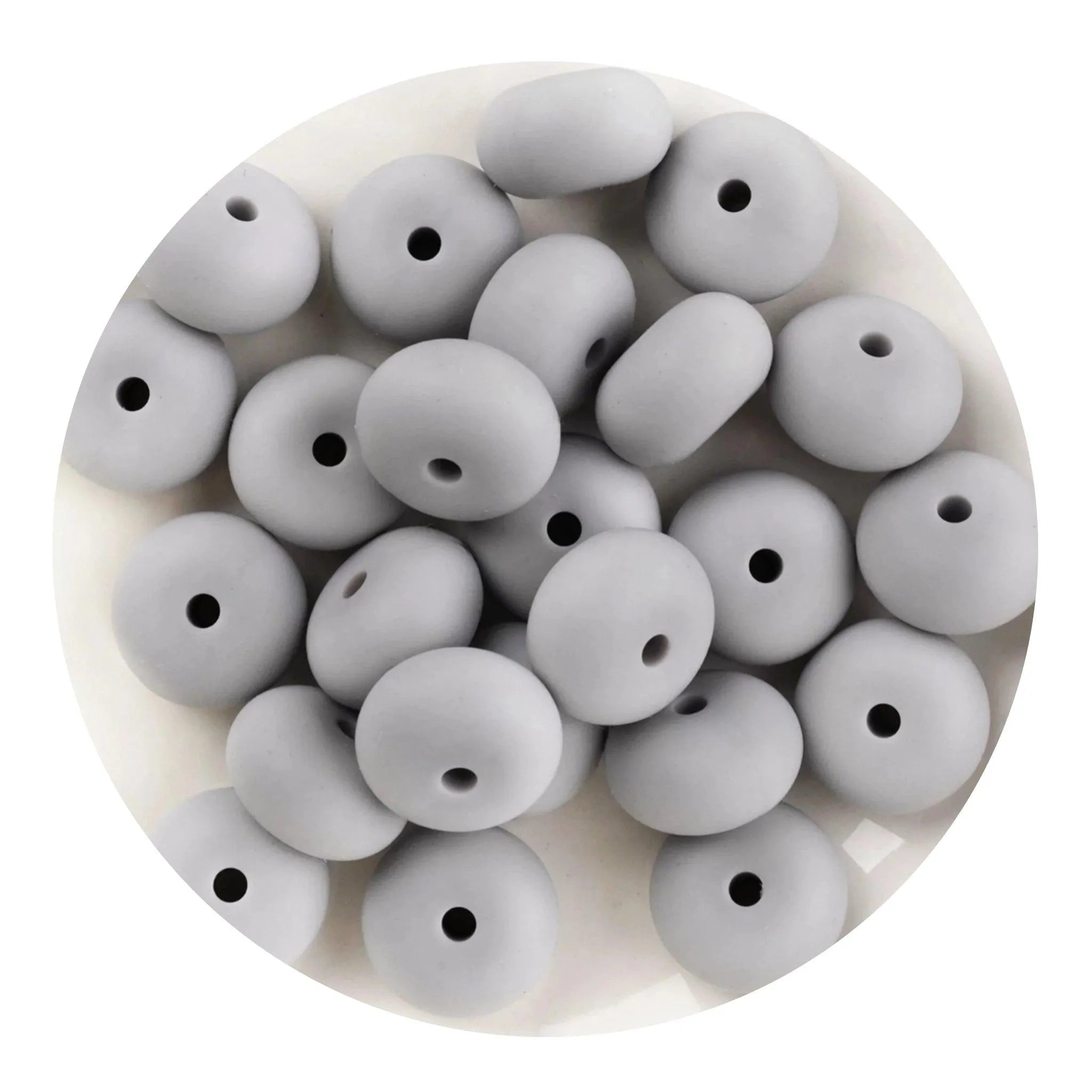 Silicone Bead Abacus Disc - Gray (5 Beads) - DIY Craft Warehouse DIY Craft Warehouse