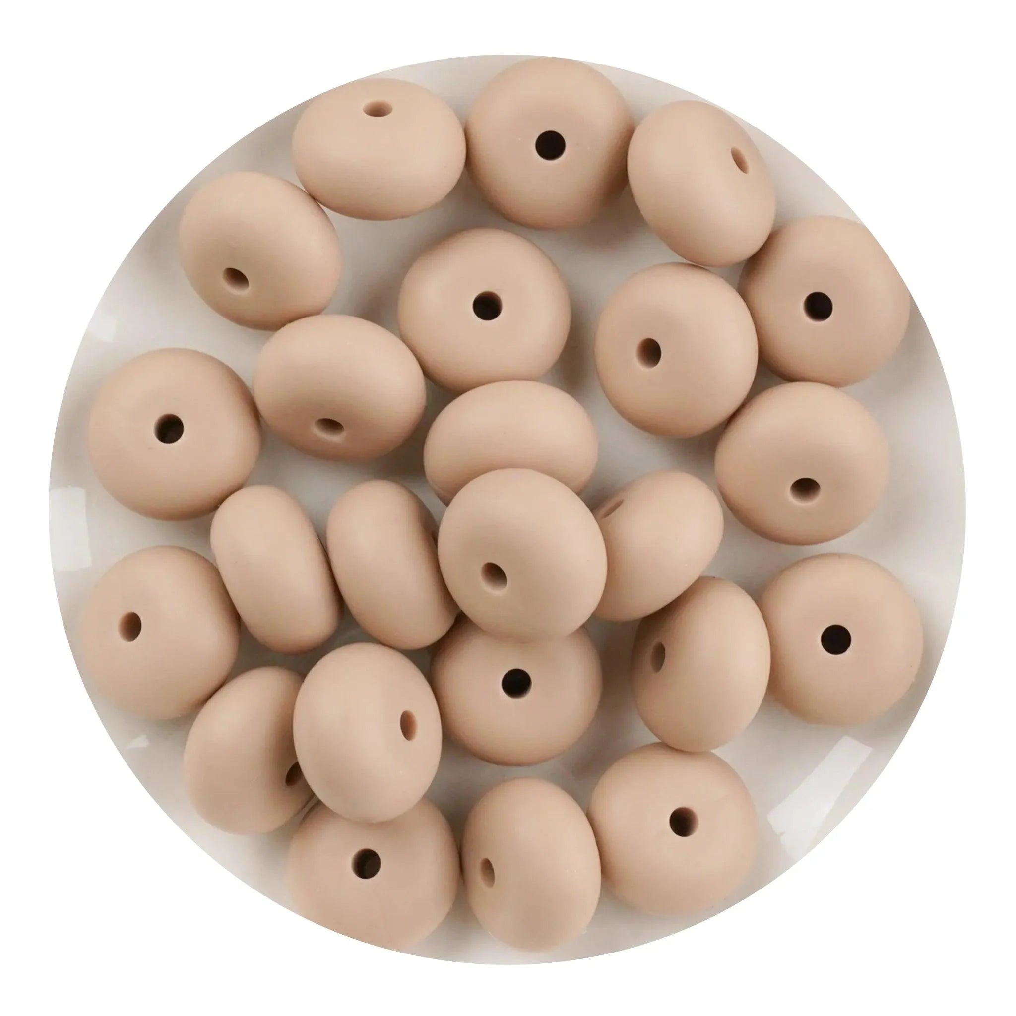 Silicone Bead Abacus Disc - Oatmeal (5 Beads) - DIY Craft Warehouse DIY Craft Warehouse