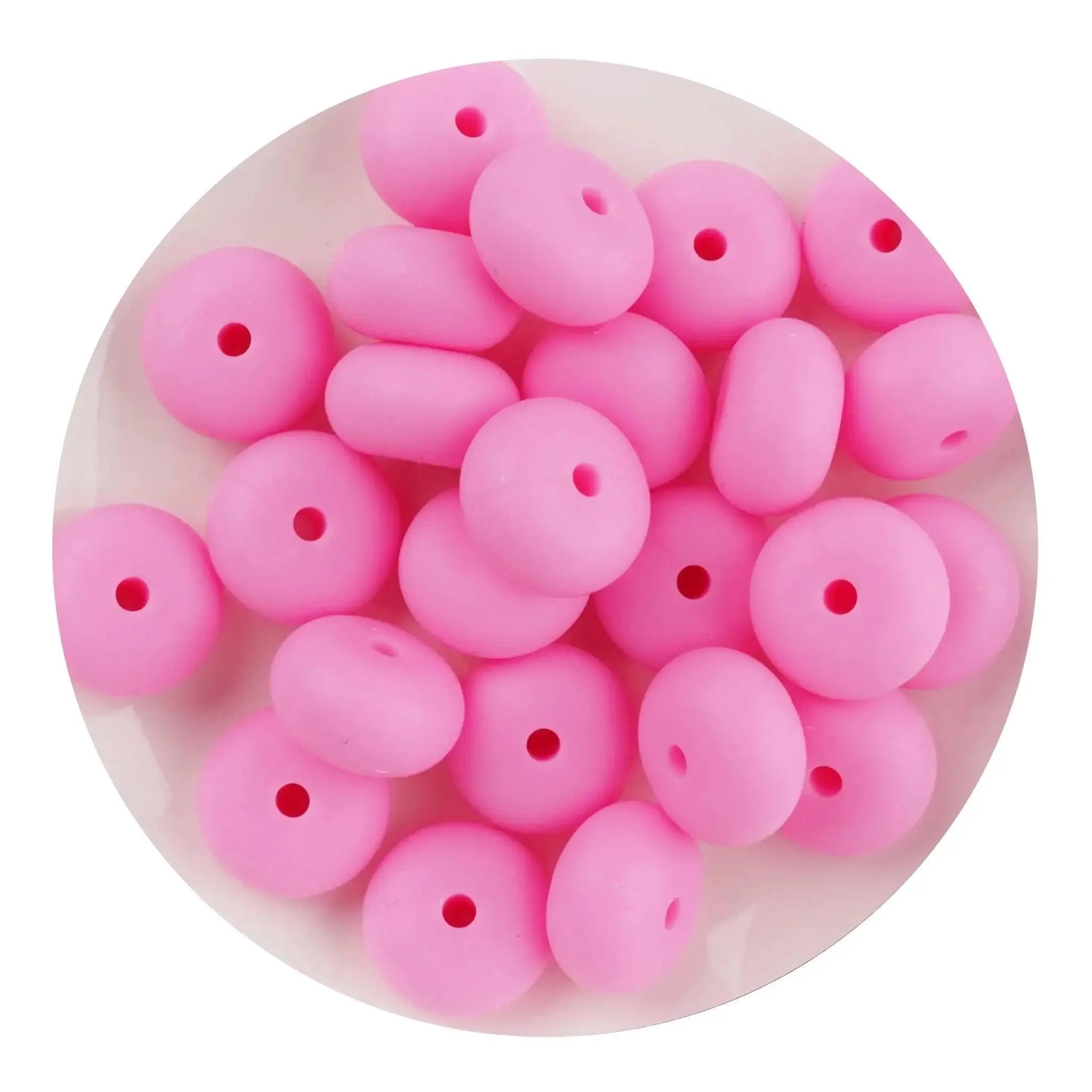 Silicone Bead Abacus Disc - Pink (5 Beads) - DIY Craft Warehouse DIY Craft Warehouse