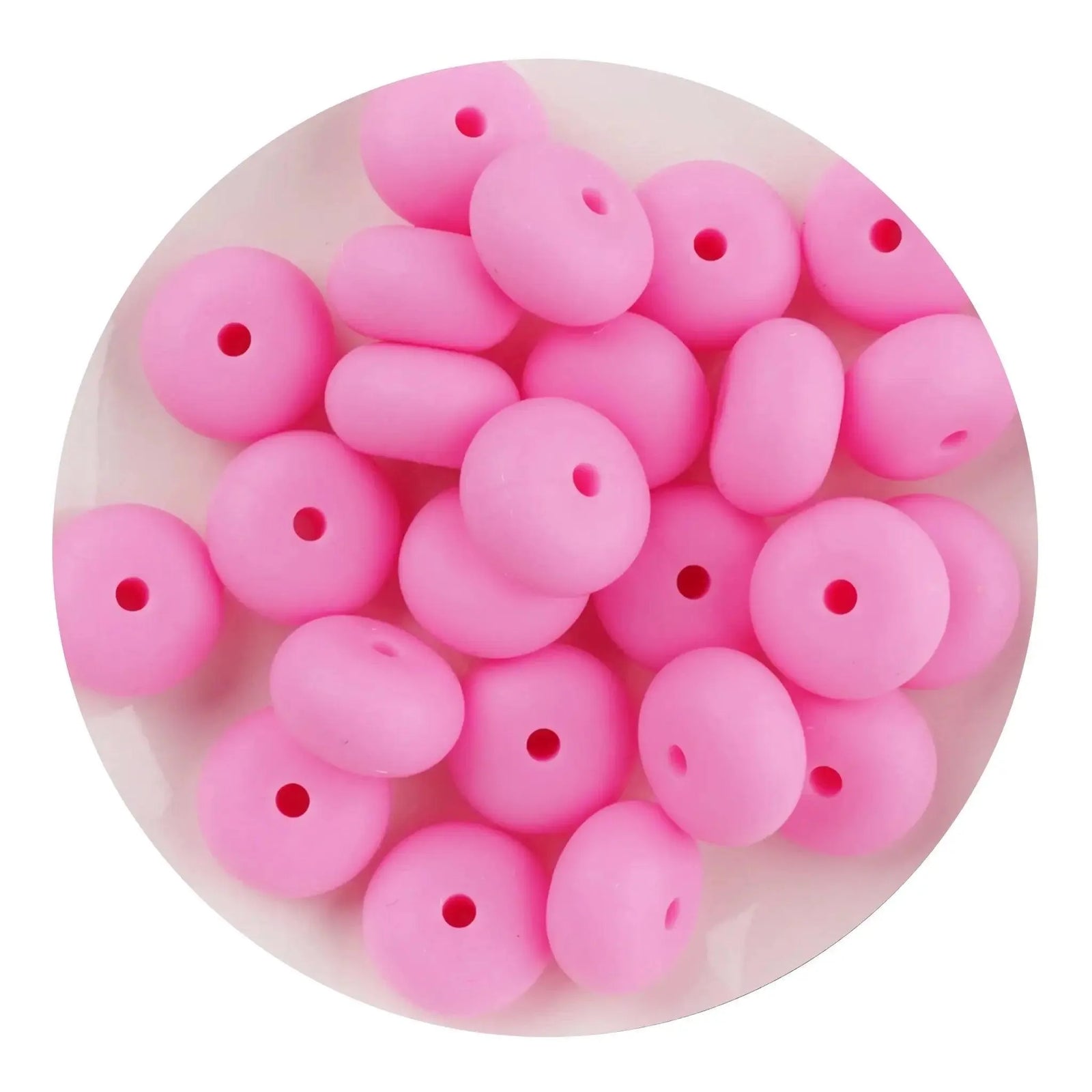 Silicone Bead Abacus Disc - Pink (5 Beads) - DIY Craft Warehouse
