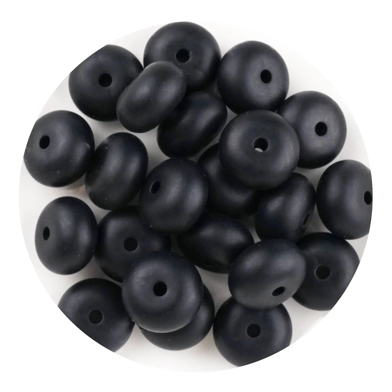 Silicone Bead Abacus Disc - Smokey Black (5 Beads) - DIY Craft Warehouse