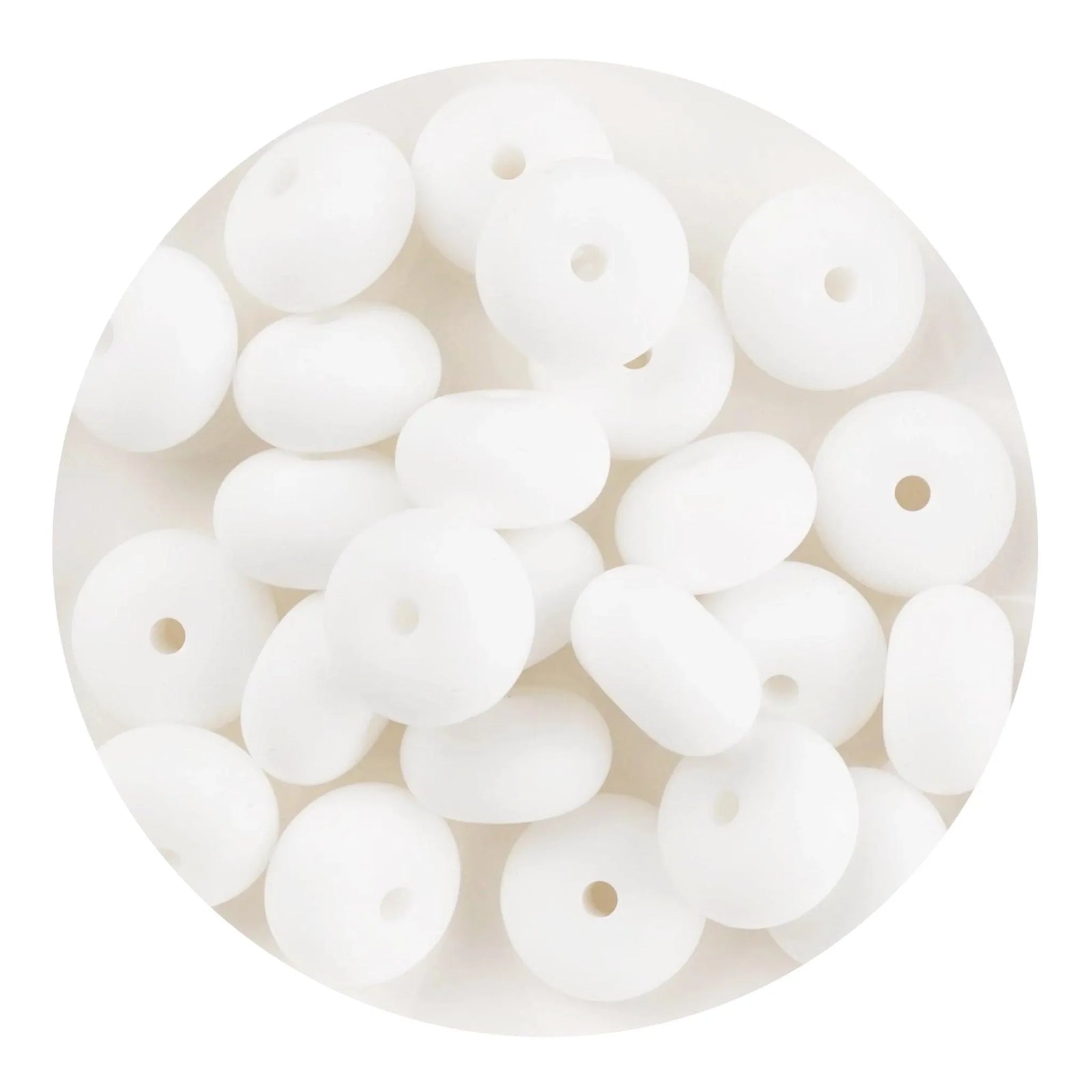 Silicone Bead Abacus Disc - Snow (5 Beads) - DIY Craft Warehouse