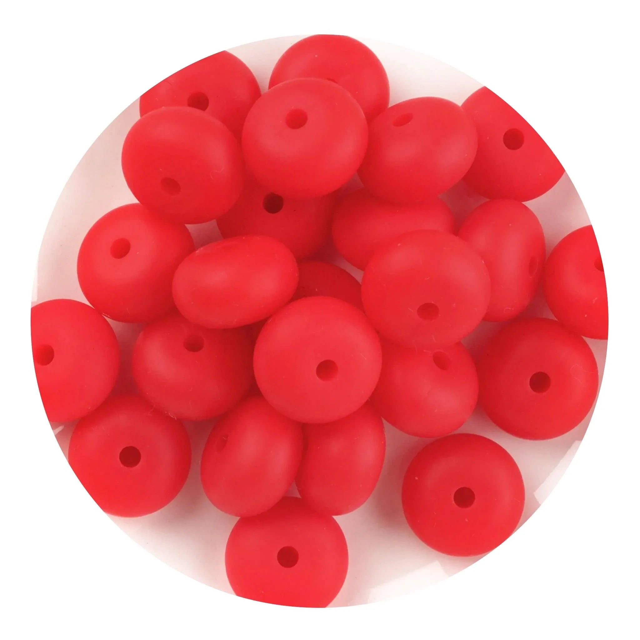 Silicone Bead Abacus Disc - Strawberry Red (5 Beads) - DIY Craft Warehouse DIY Craft Warehouse