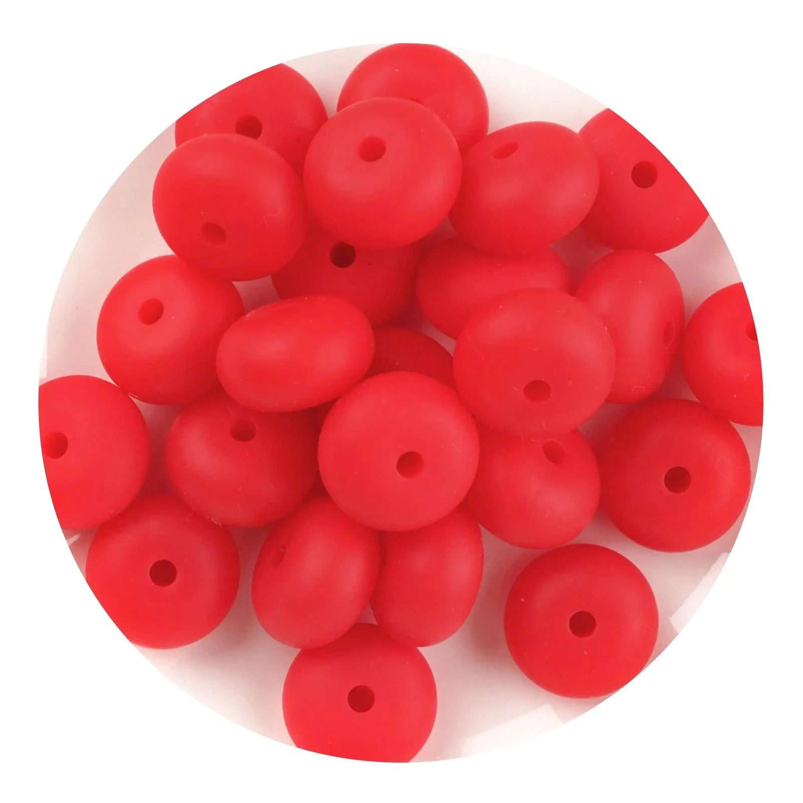 Silicone Bead Abacus Disc - Strawberry Red (5 Beads) - DIY Craft Warehouse