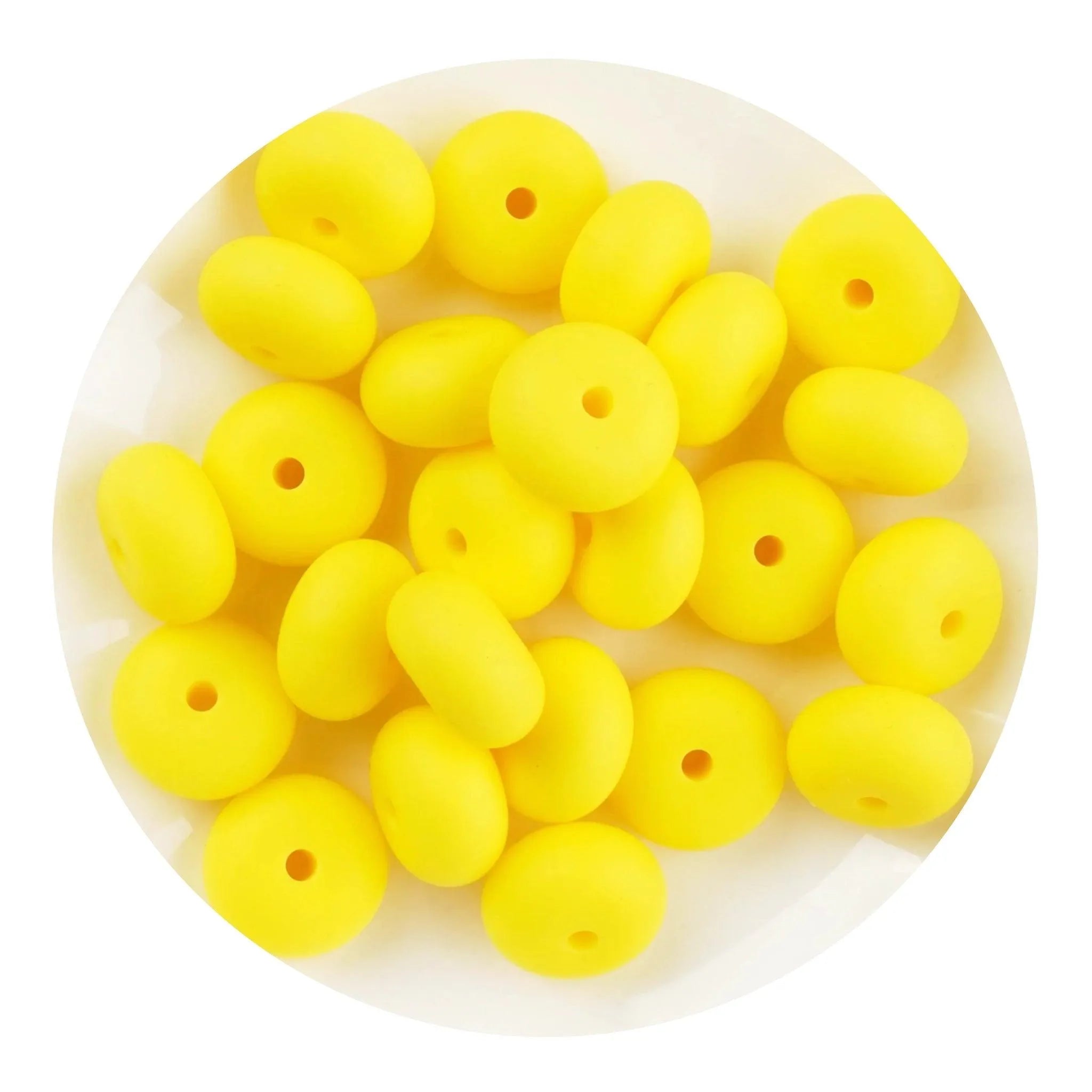 Silicone Bead Abacus Disc - Yellow (5 Beads) - DIY Craft Warehouse DIY Craft Warehouse