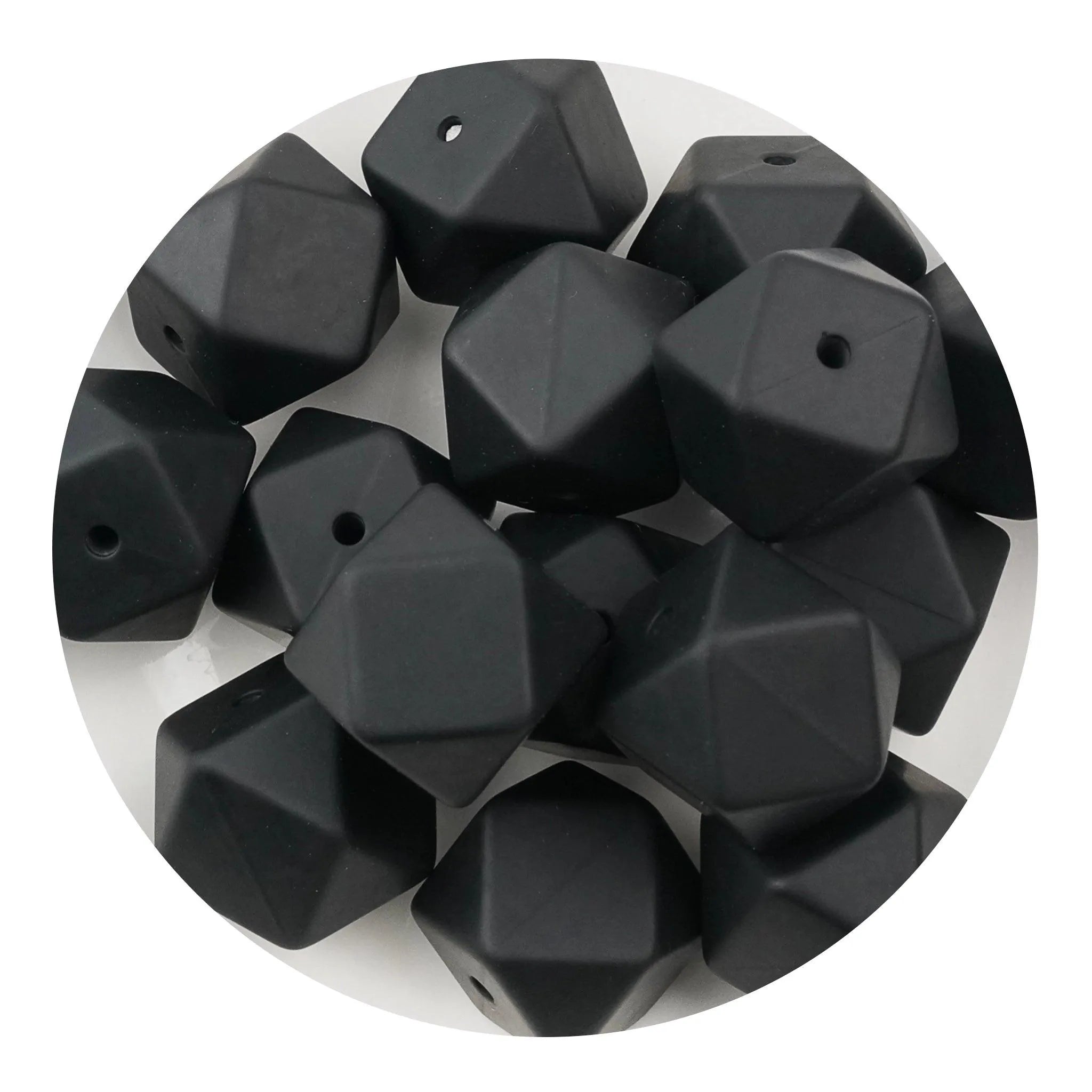 Silicone Bead Hexagon - Black (5 Beads) - DIY Craft Warehouse DIY Craft Warehouse