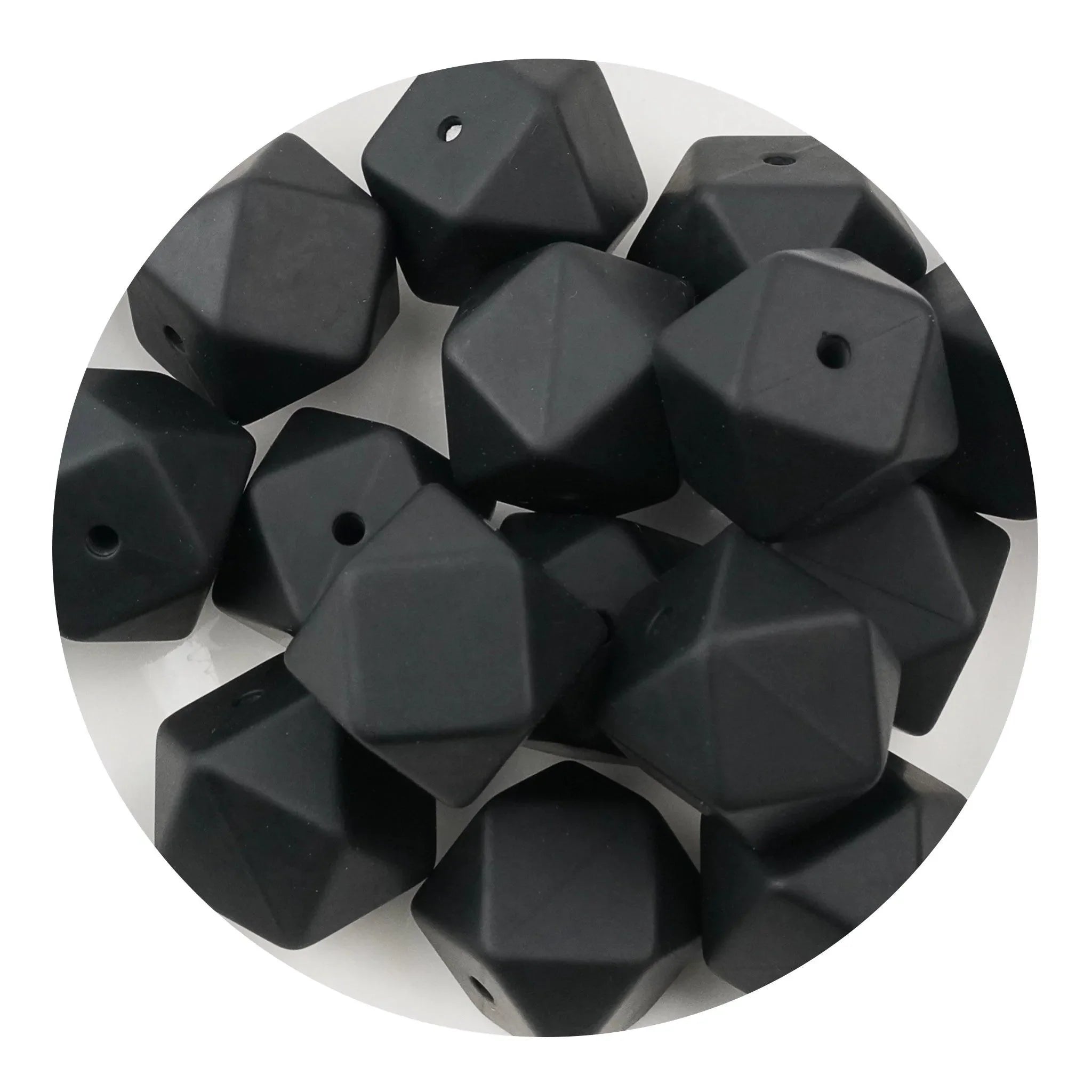 Silicone Bead Hexagon - Black (5 Beads) - DIY Craft Warehouse DIY Craft Warehouse