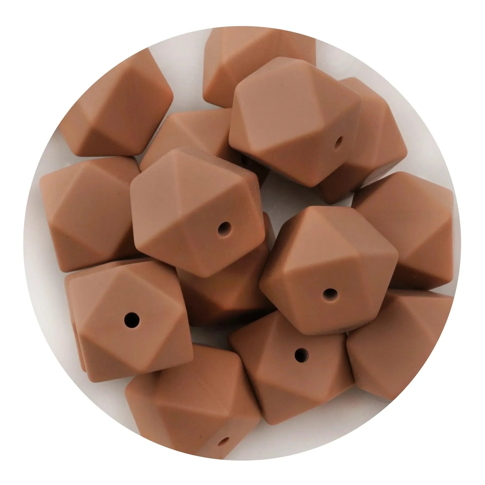Silicone Bead Hexagon - Camel (5 Beads) - DIY Craft Warehouse DIY Craft Warehouse