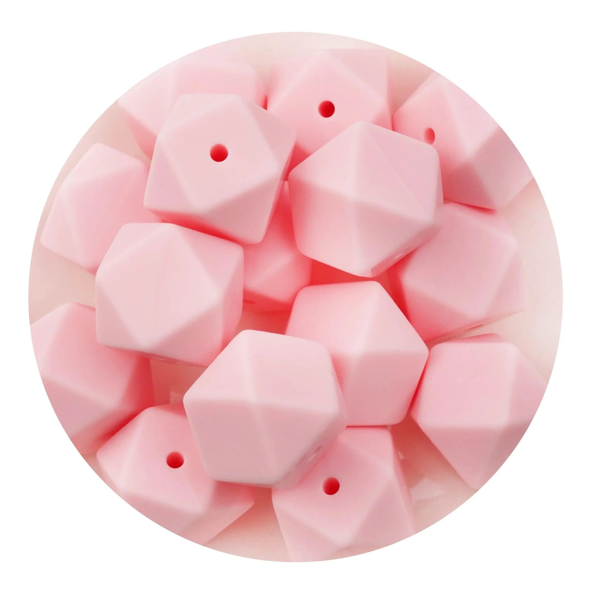 Silicone Bead Hexagon - Candy Pink (5 Beads) - DIY Craft Warehouse DIY Craft Warehouse