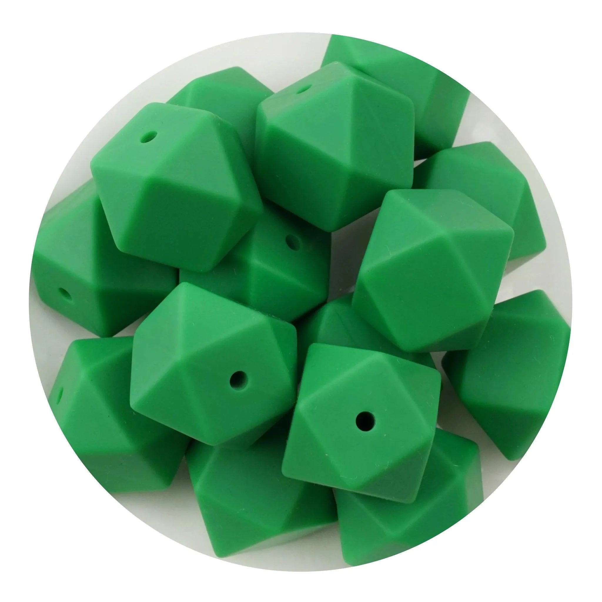 Silicone Bead Hexagon - Green (5 Beads) - DIY Craft Warehouse DIY Craft Warehouse