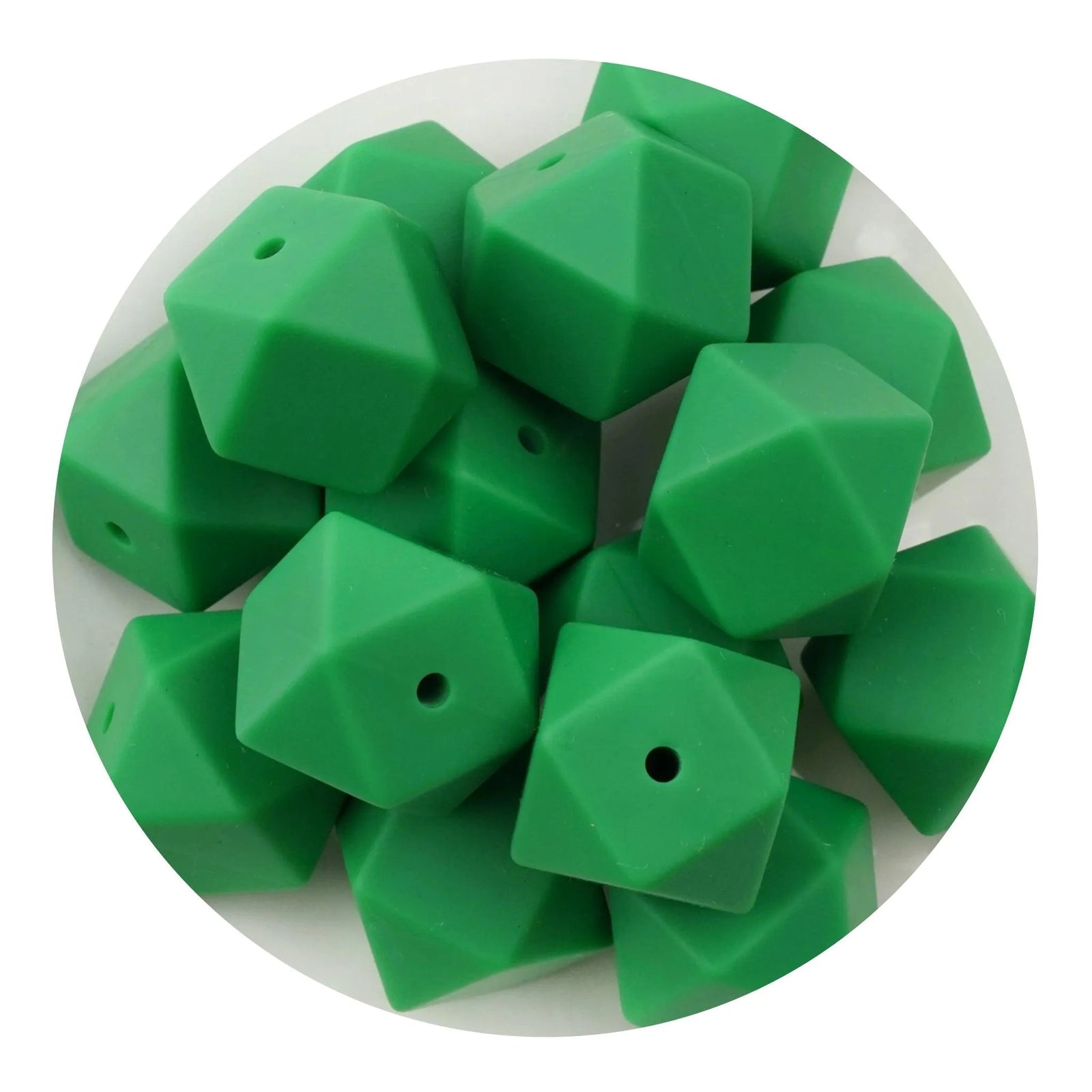 Silicone Bead Hexagon - Green (5 Beads) - DIY Craft Warehouse