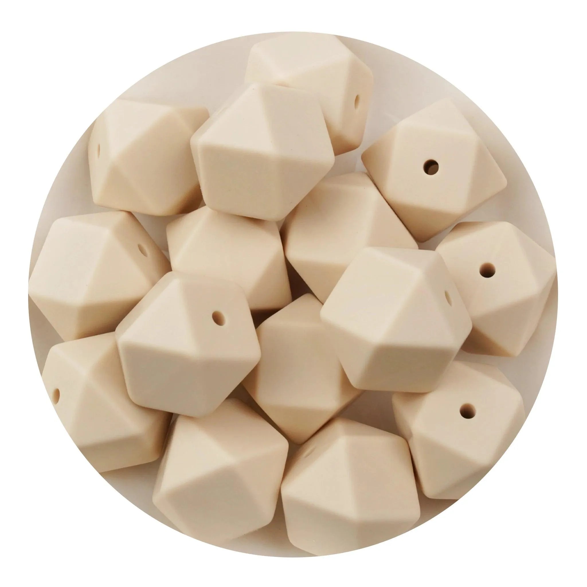 Silicone Bead Hexagon - Ivory (5 Beads) - DIY Craft Warehouse DIY Craft Warehouse