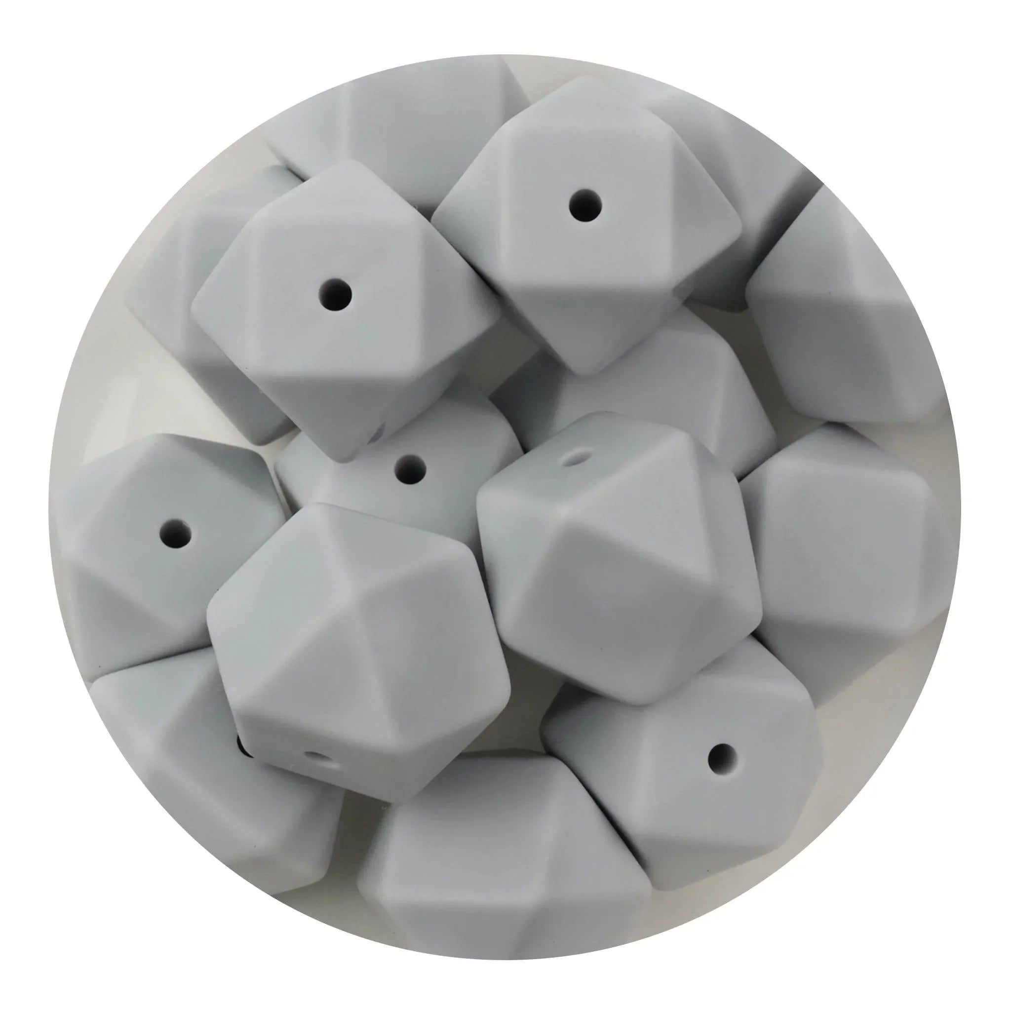 Silicone Bead Hexagon - Light Gray (5 Beads) - DIY Craft Warehouse DIY Craft Warehouse