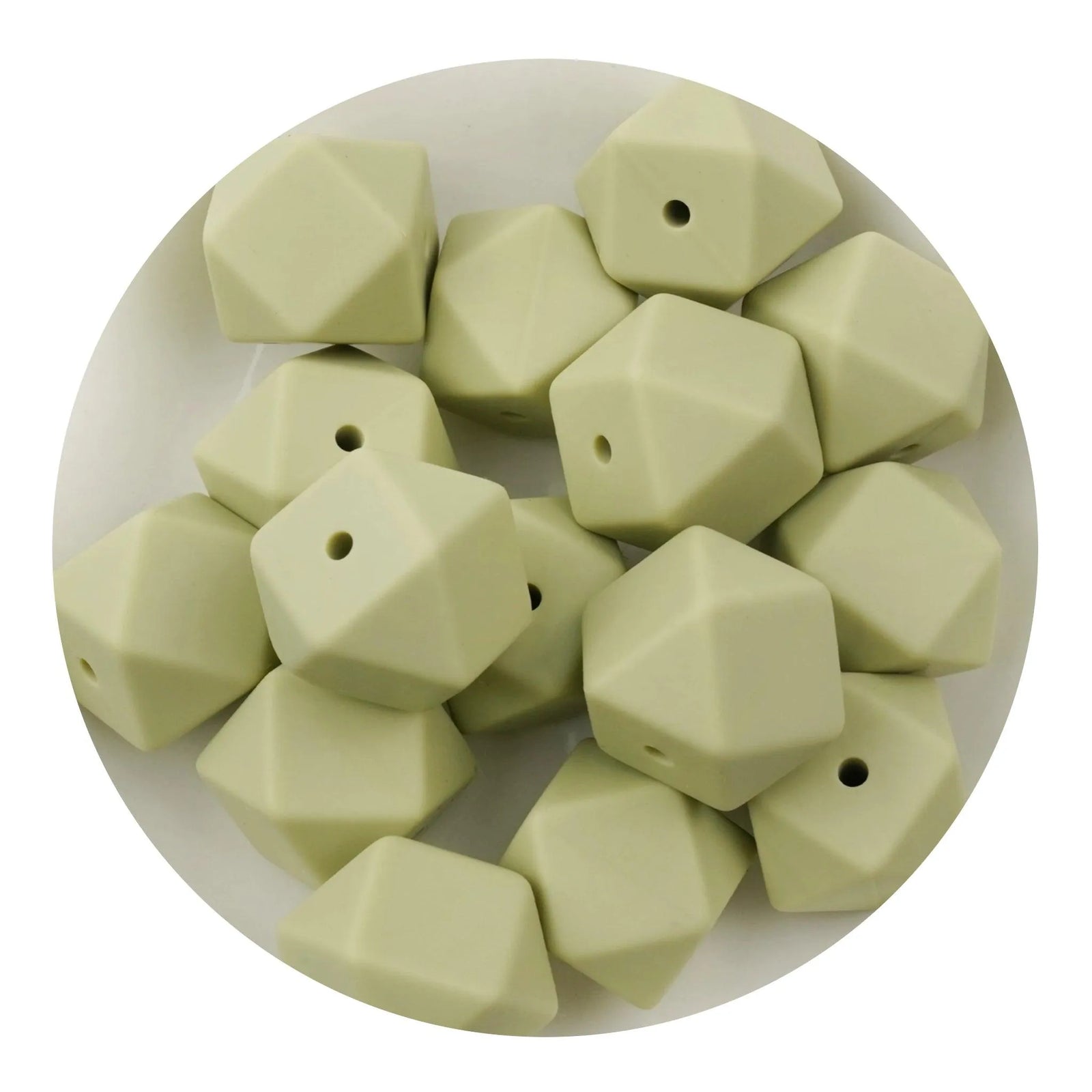 Silicone Bead Hexagon - Lint (5 Beads) - DIY Craft Warehouse