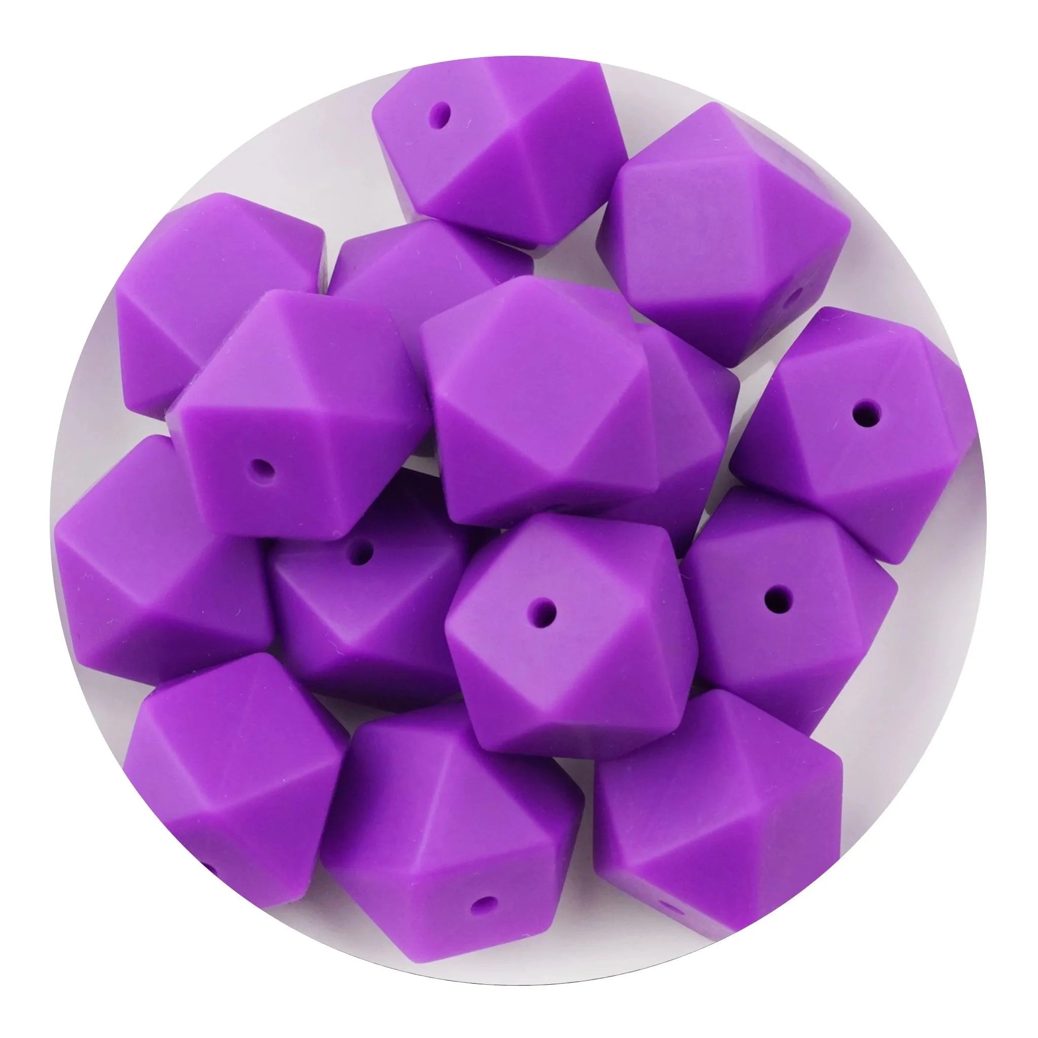 Silicone Bead Hexagon - Purple (5 Beads) - DIY Craft Warehouse DIY Craft Warehouse