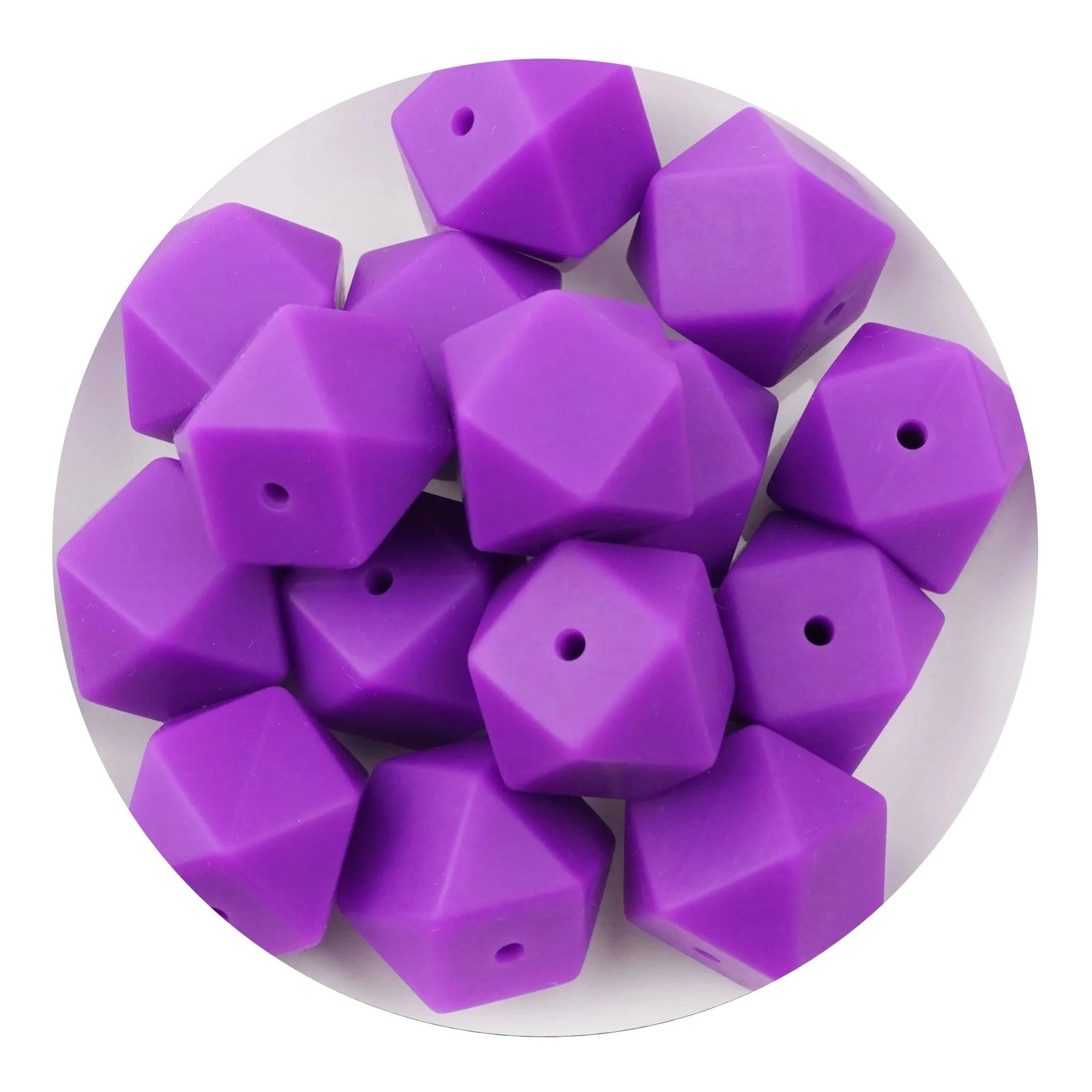 Silicone Bead Hexagon - Purple (5 Beads) - DIY Craft Warehouse
