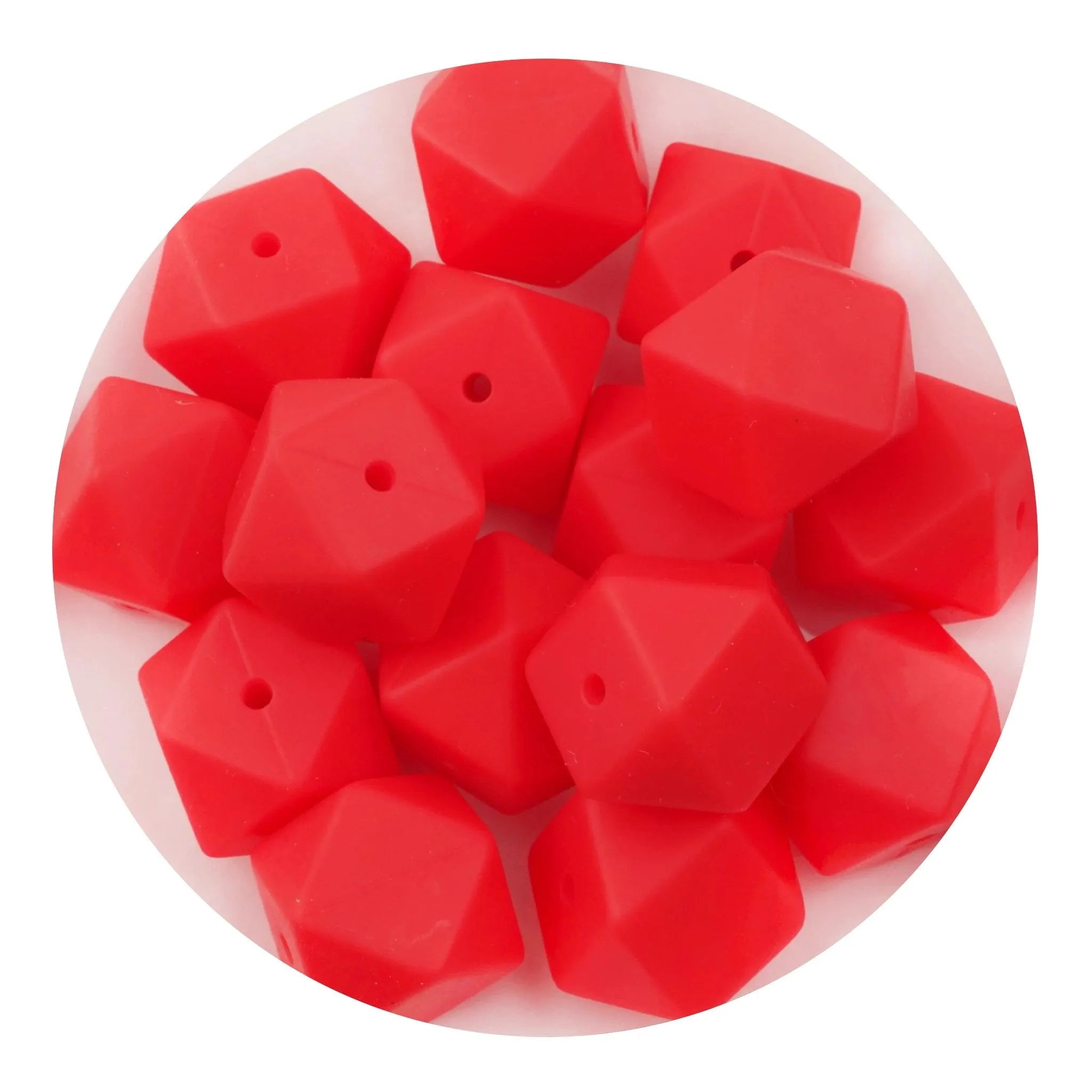 Silicone Bead Hexagon - Red (5 Beads) - DIY Craft Warehouse DIY Craft Warehouse