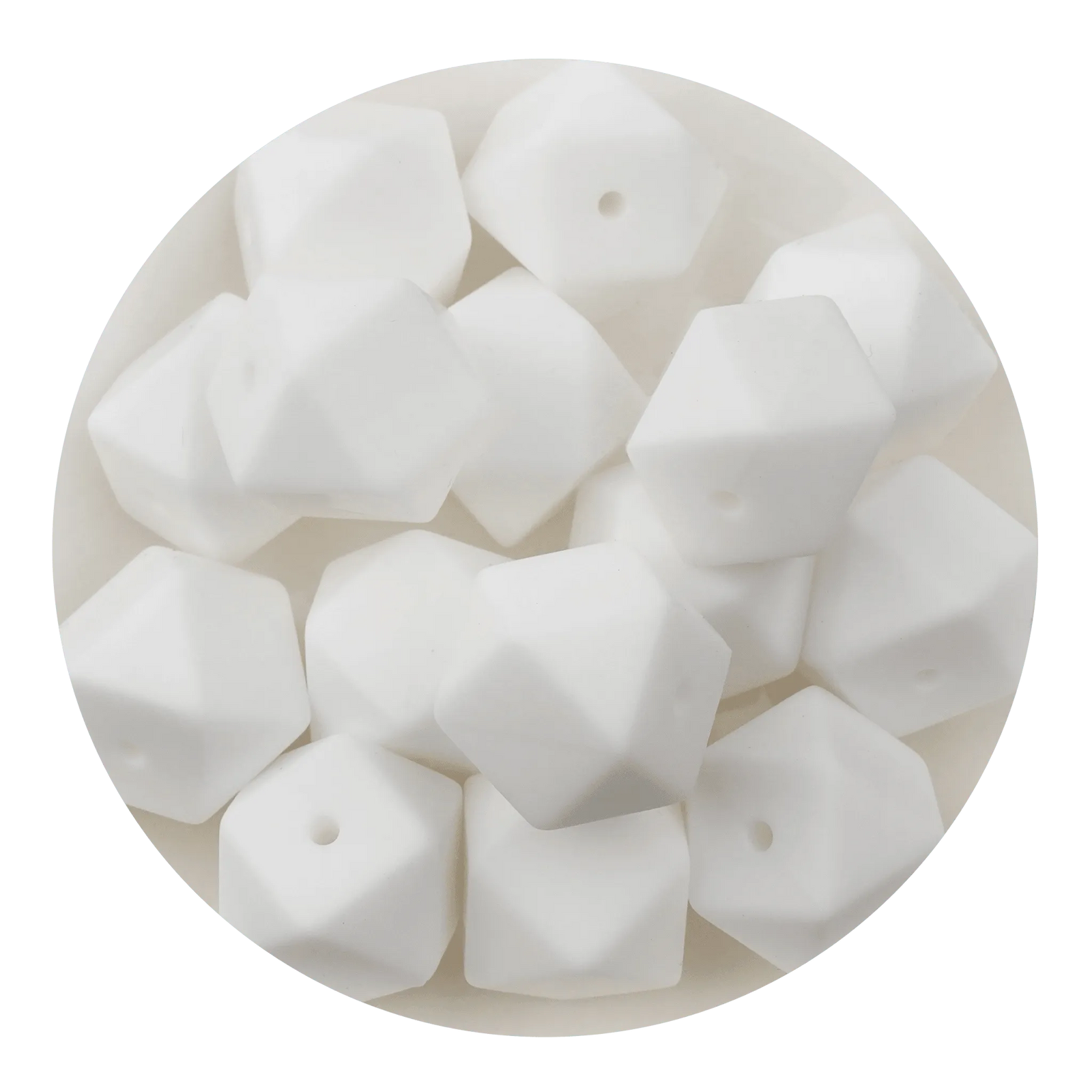 Silicone Bead Hexagon - White (5 Beads) - DIY Craft Warehouse