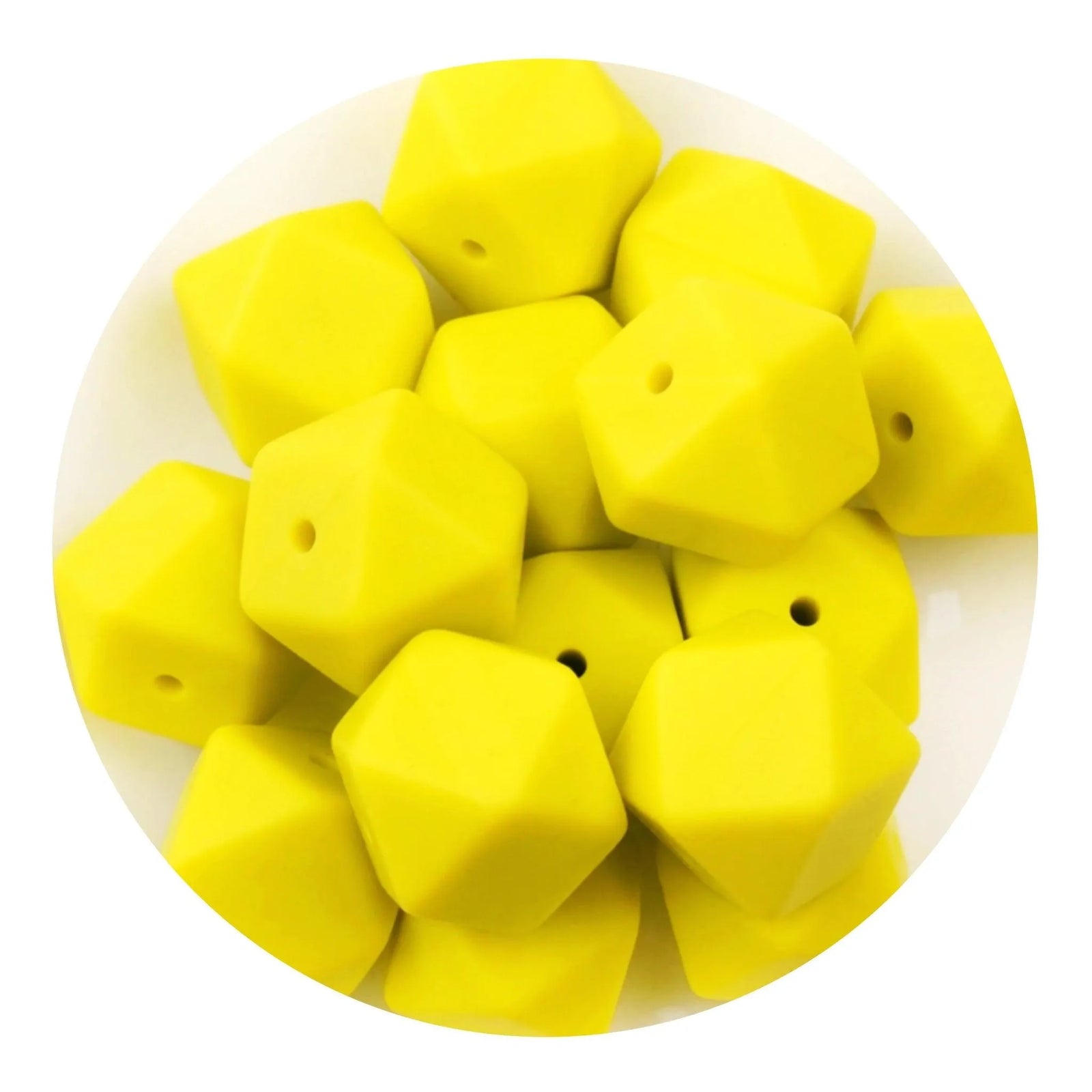 Silicone Bead Hexagon - Yellow (5 Beads) - DIY Craft Warehouse
