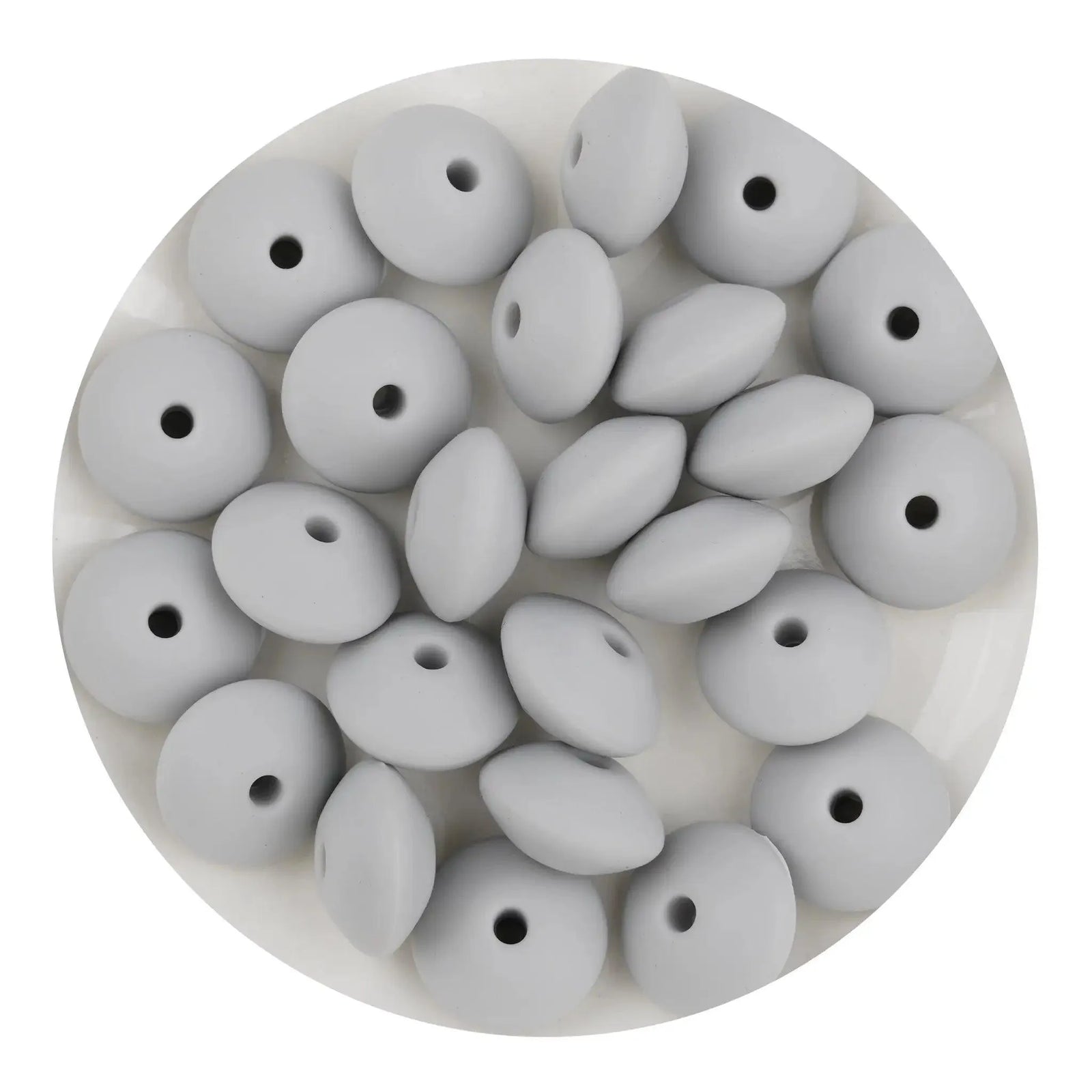 Silicone Bead Lentil Disc - Gray (5 Piece) - DIY Craft Warehouse