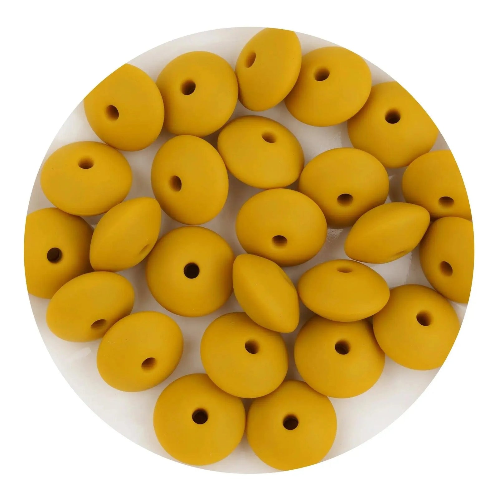 Silicone Bead Lentil Disc - Mustard (5 Piece) - DIY Craft Warehouse