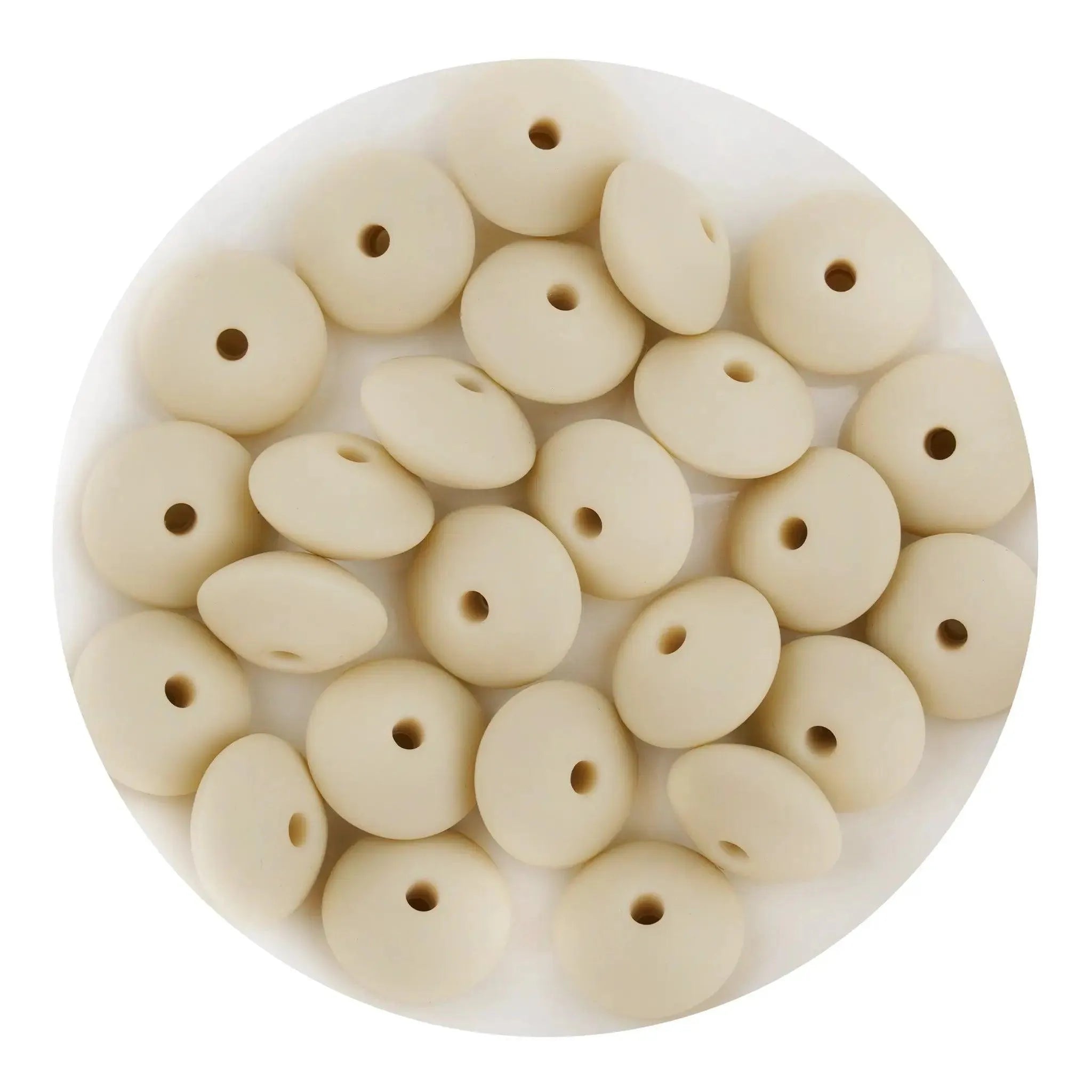 Silicone Bead Lentil Disc - Navajo White (5 Piece) - DIY Craft Warehouse DIY Craft Warehouse