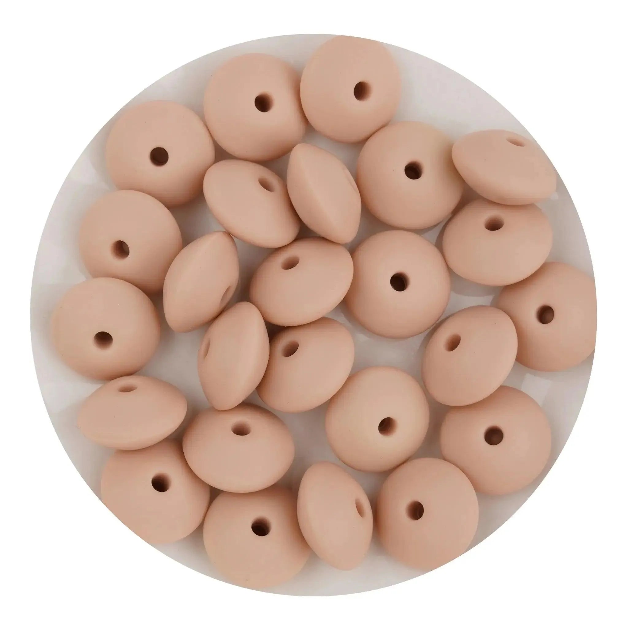 Silicone Bead Lentil Disc - Nude (5 Piece) - DIY Craft Warehouse DIY Craft Warehouse