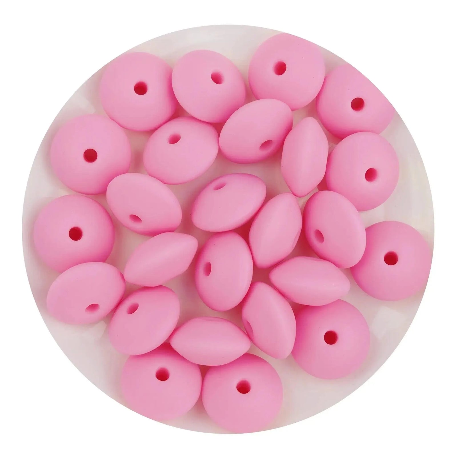 Silicone Bead Lentil Disc - Pink (5 Piece) - DIY Craft Warehouse