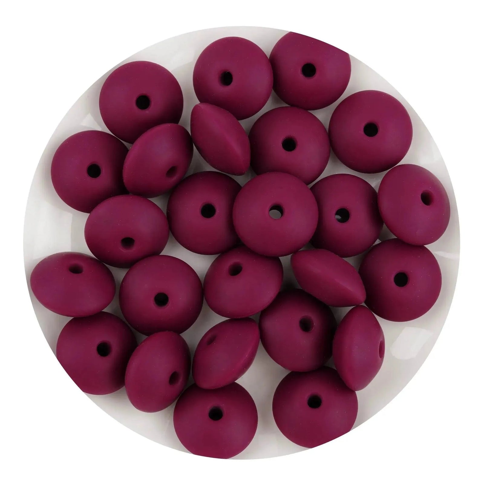 Silicone Bead Lentil Disc - Plum Purple (5 Piece) - DIY Craft Warehouse