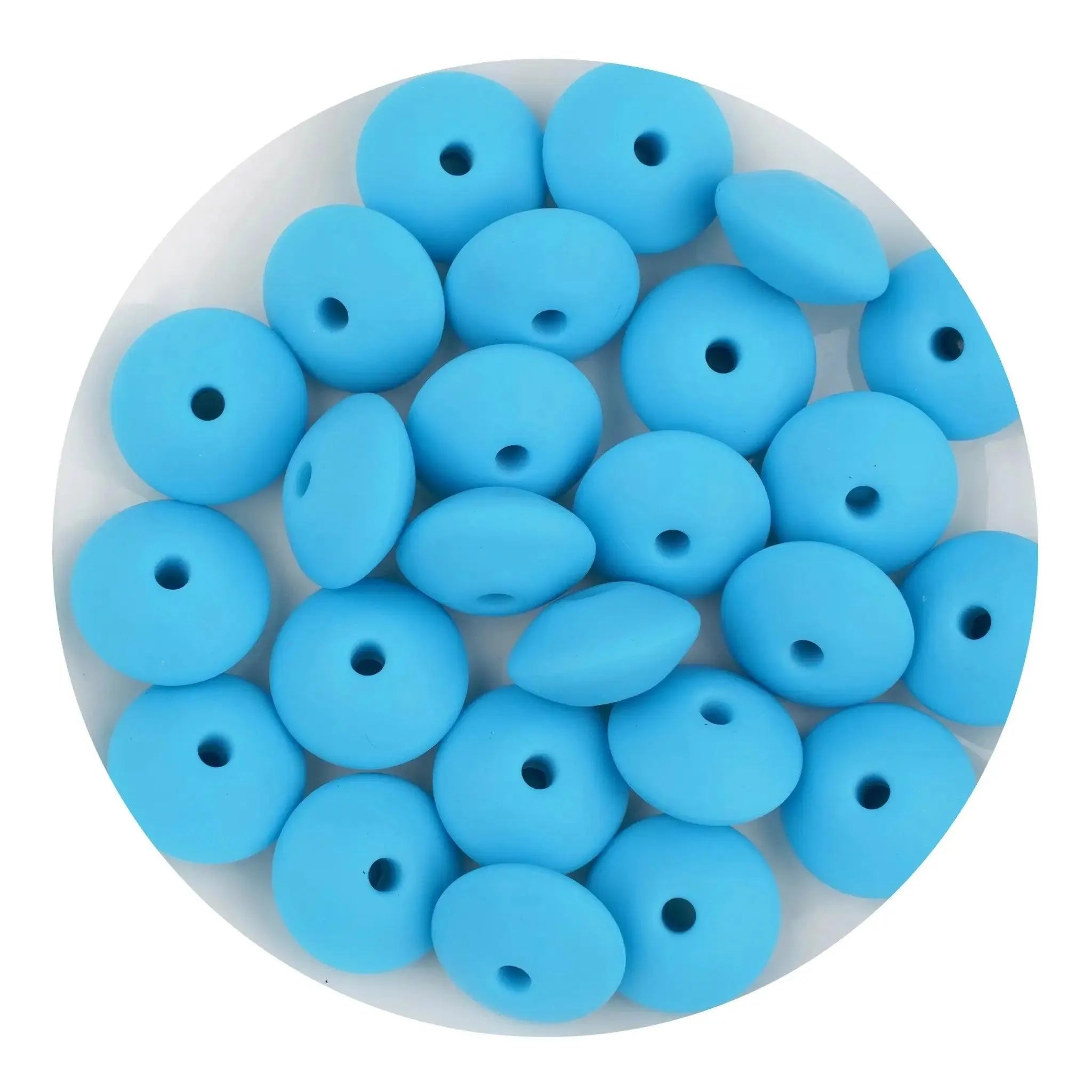 Silicone Bead Lentil Disc - Sky Blue (5 Piece) - DIY Craft Warehouse DIY Craft Warehouse