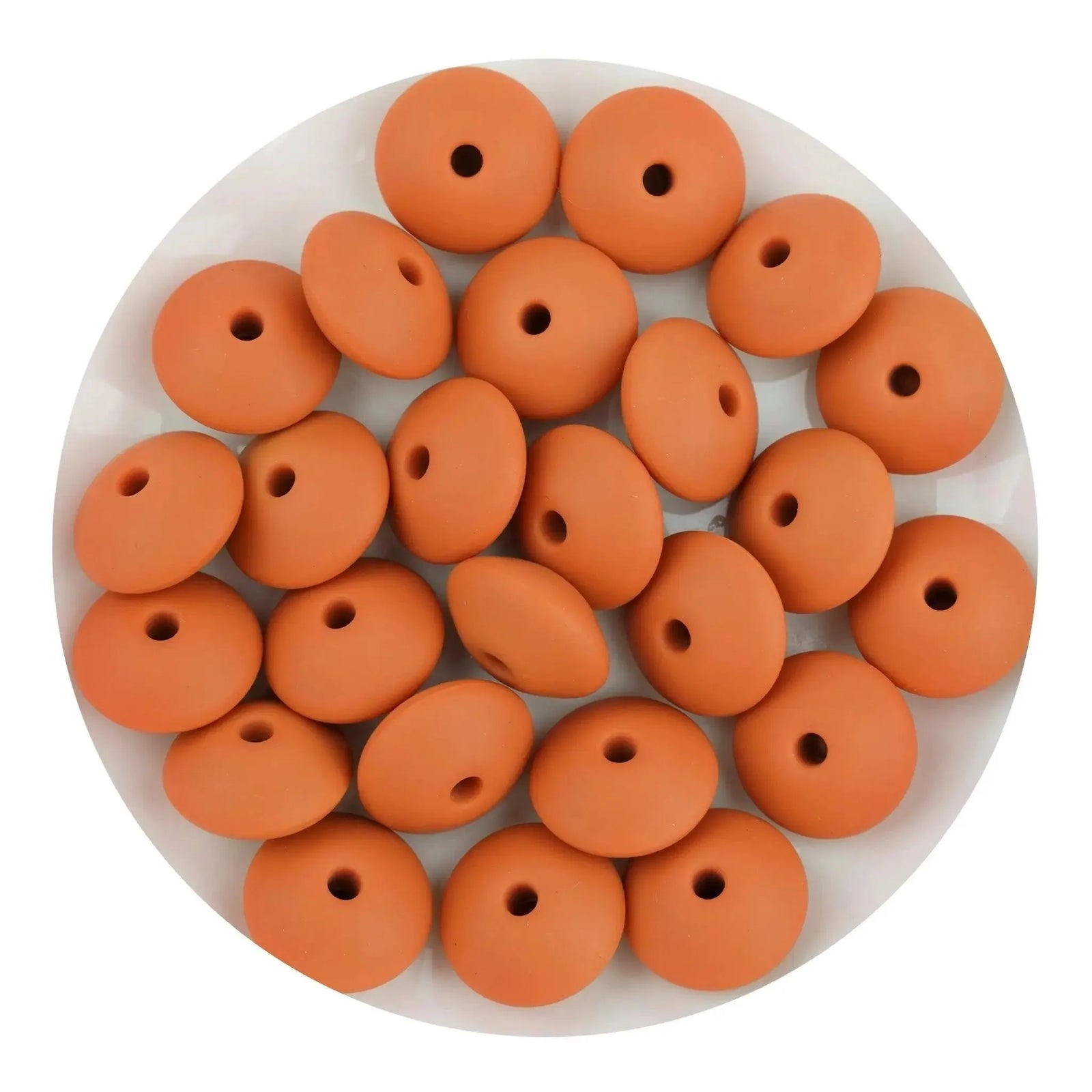 Silicone Bead Lentil Disc - Terra Cotta (5 Piece) - DIY Craft Warehouse
