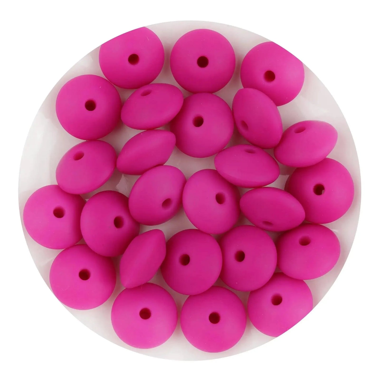 Silicone Bead Lentil Disc - Violet Red (5 Piece) - DIY Craft Warehouse