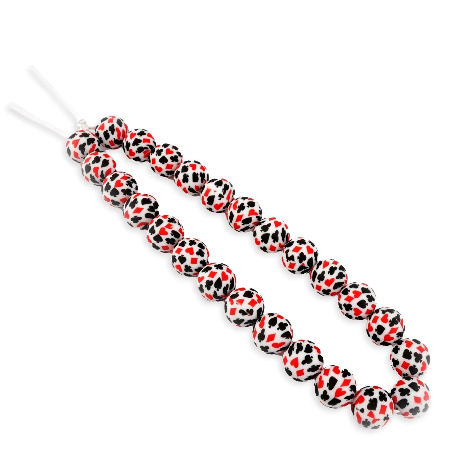 Silicone Bead Round - Card Suits (5 Beads) - DIY Craft Warehouse